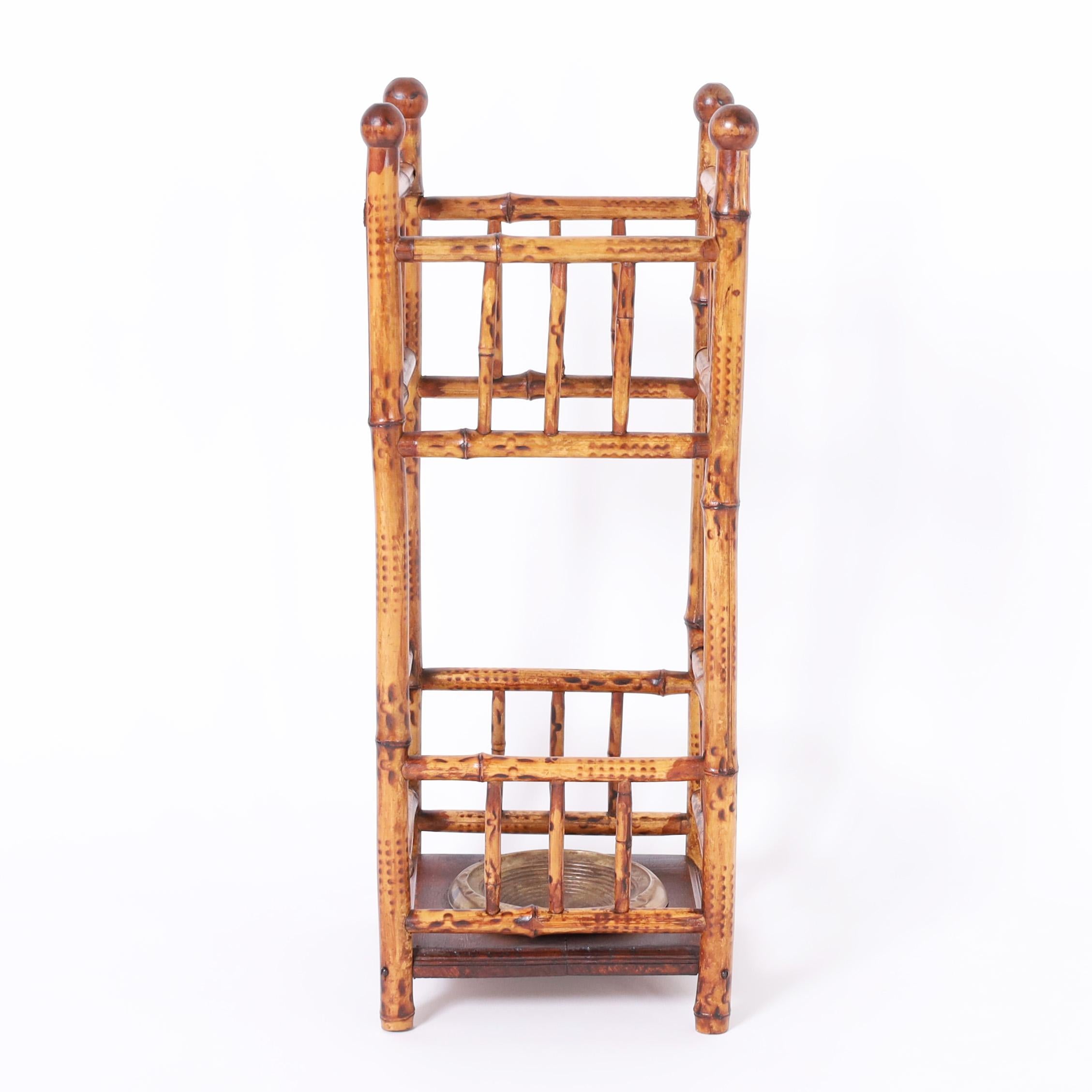 Victorian Antique English Bamboo Umbrella Stand For Sale