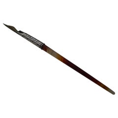 Antique English Banded Agate & Silver Dip Pen - 1894