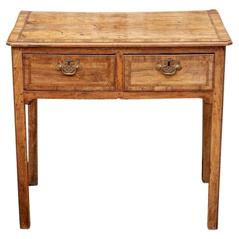 Antique English Banded Two Drawer Hall Stand For Sale at 1stDibs