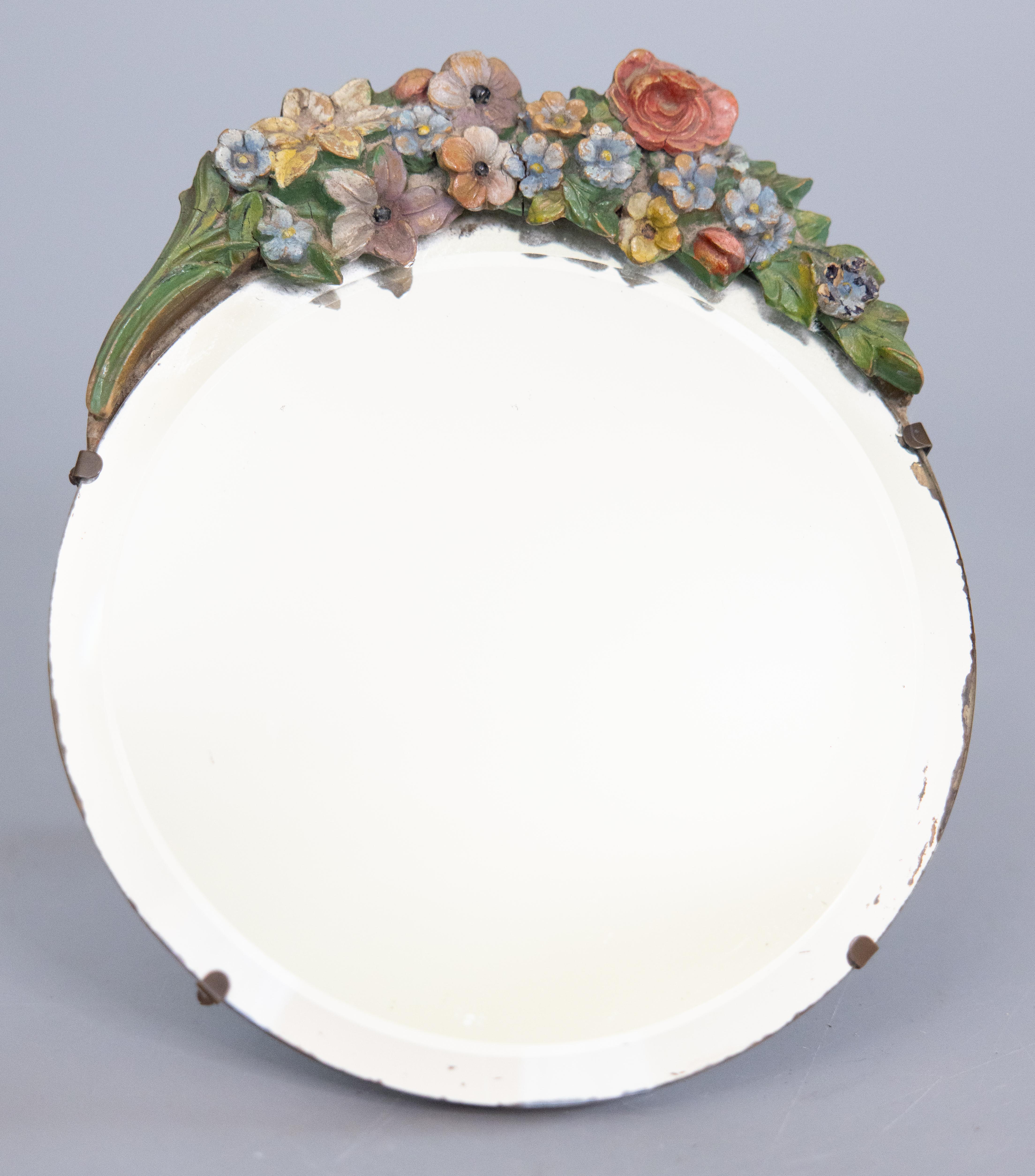 Gesso Antique Mirror inglese Barbola Dresser Vanity Table, circa 1920 in vendita
