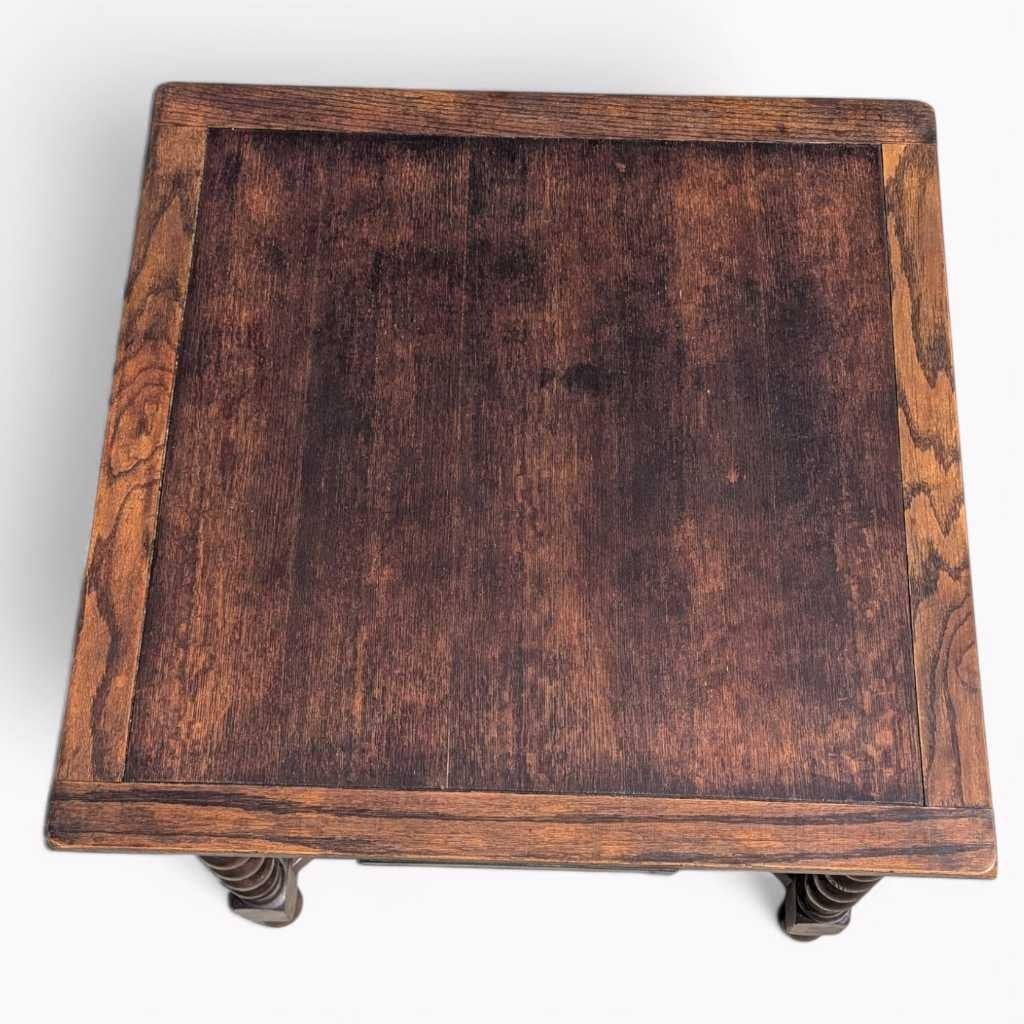 Antique English Barley Twist Draw-Leaf Oak Table, Early 1900s For Sale 7