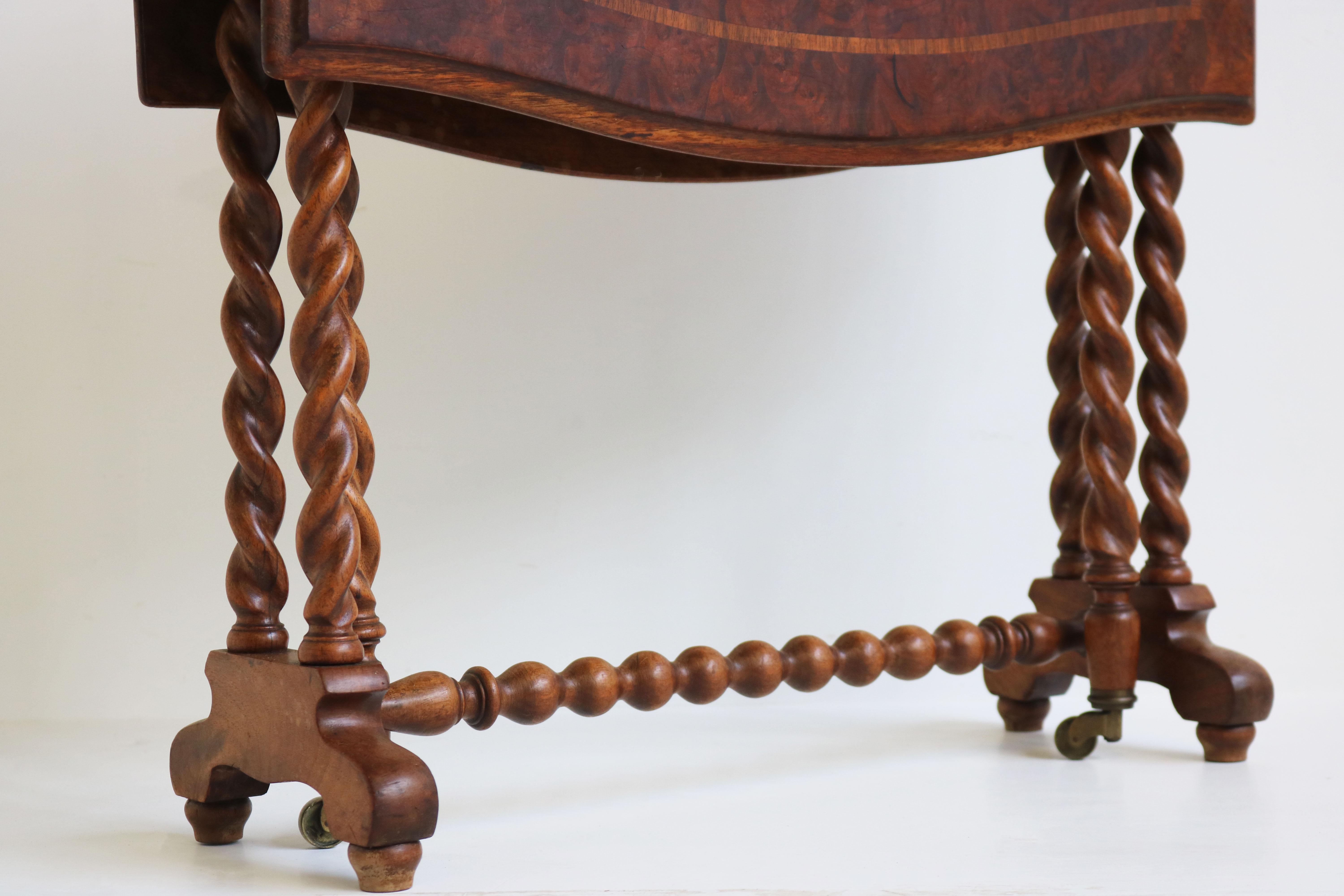 antique gate leg table with drawer