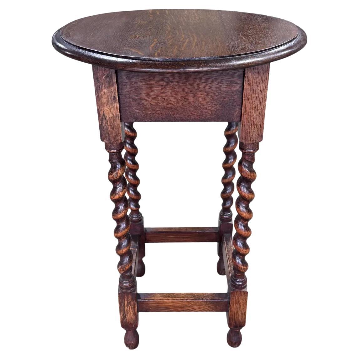 Table d'appoint ancienne en orge torsadé