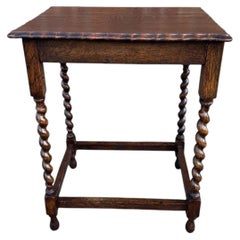 Antique English Barley Twist Side Table