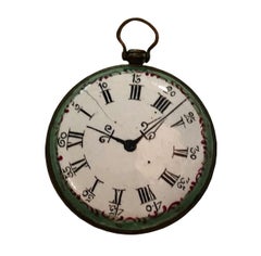 Antique English Battersea Locket in the Form of a Clock