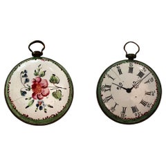 Antique English Battersea Locket in the Form of a Clock