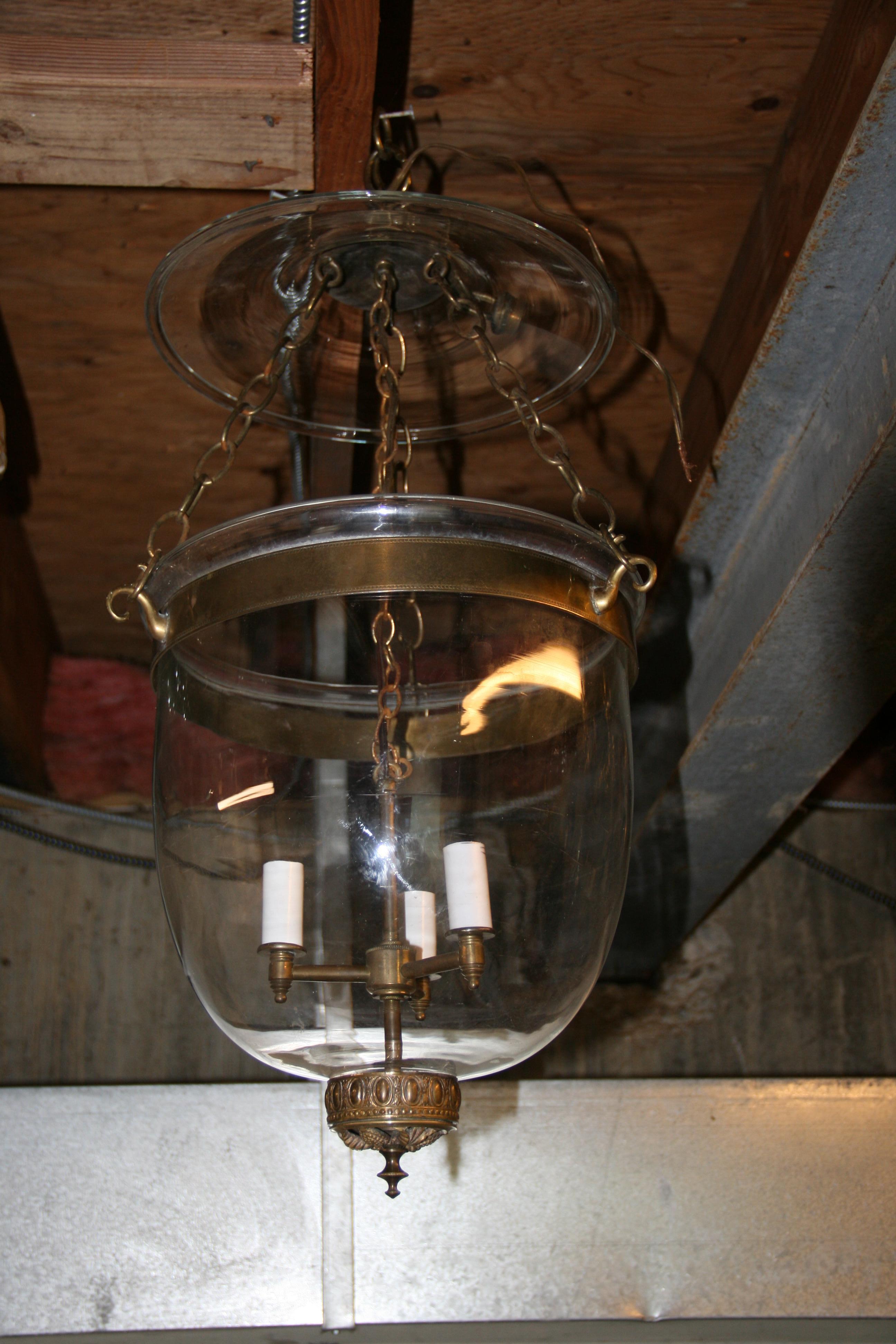 Antique English Bell Jar Lantern 1