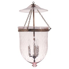 Antique English Bell Jar Lantern with Wheat Etching