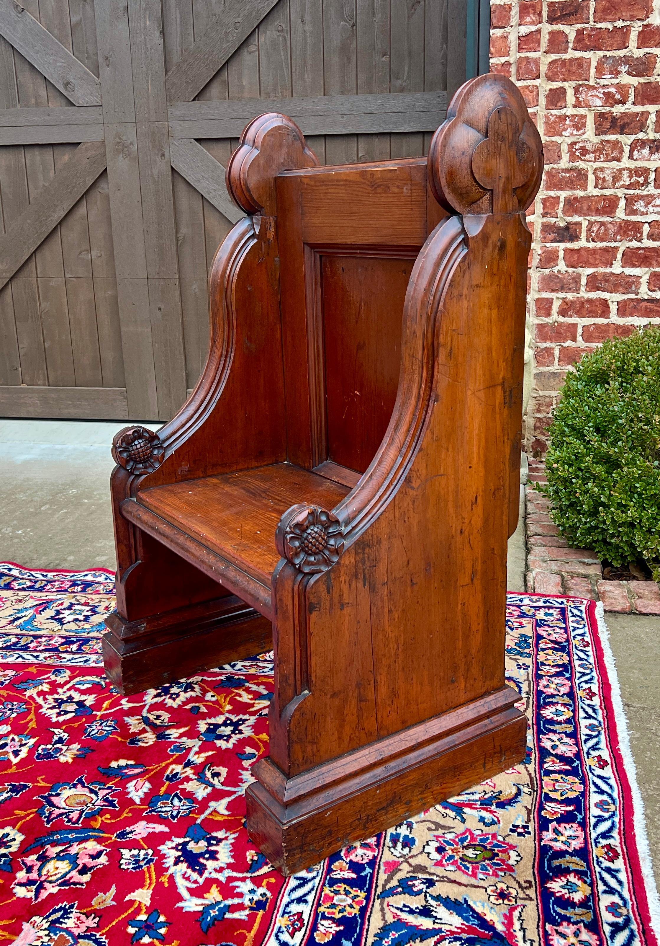 Antica sedia da panca inglese Church's Pew Meditation Bench Oak C.C. 2