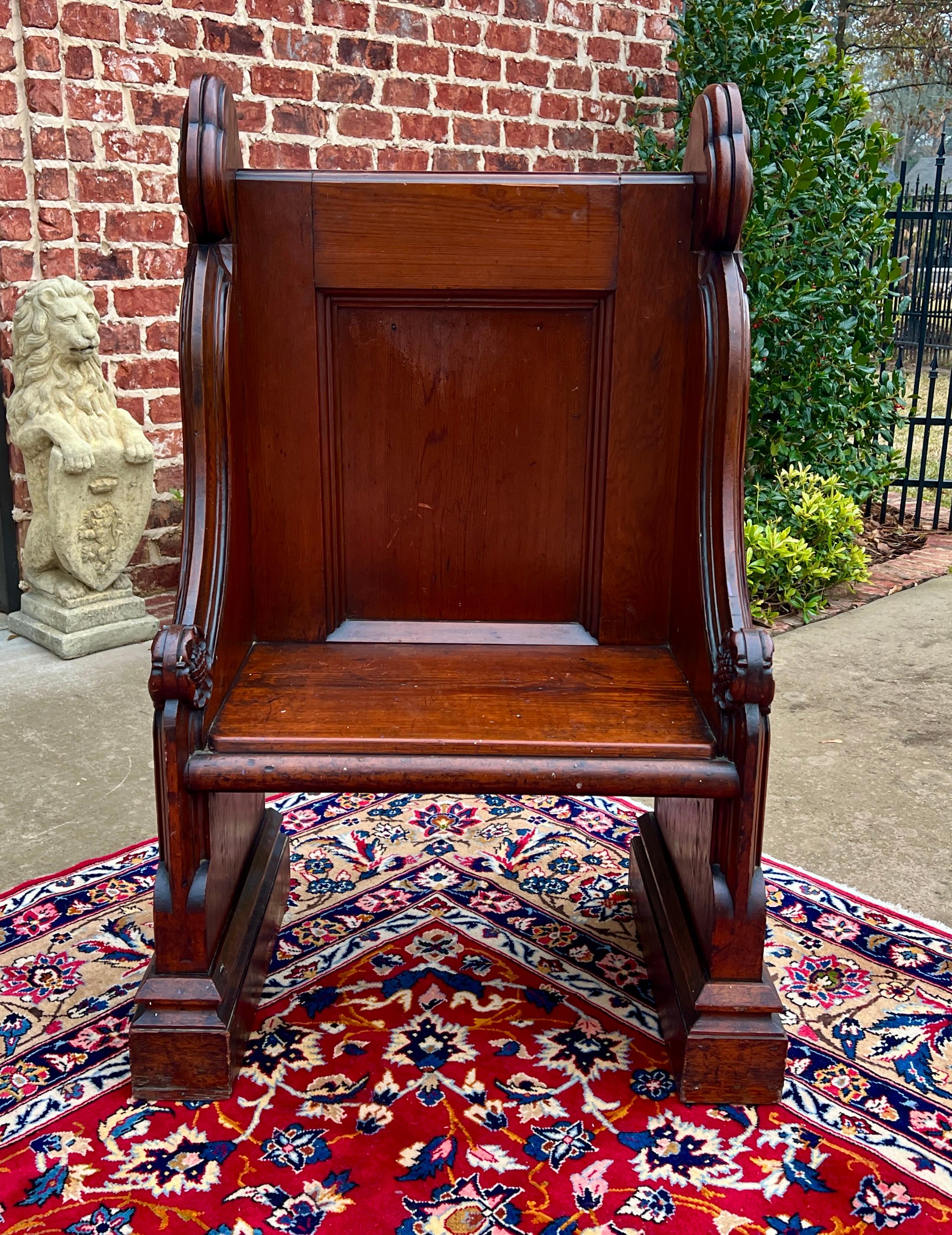 Antica sedia da panca inglese Church's Pew Meditation Bench Oak C.C. 3