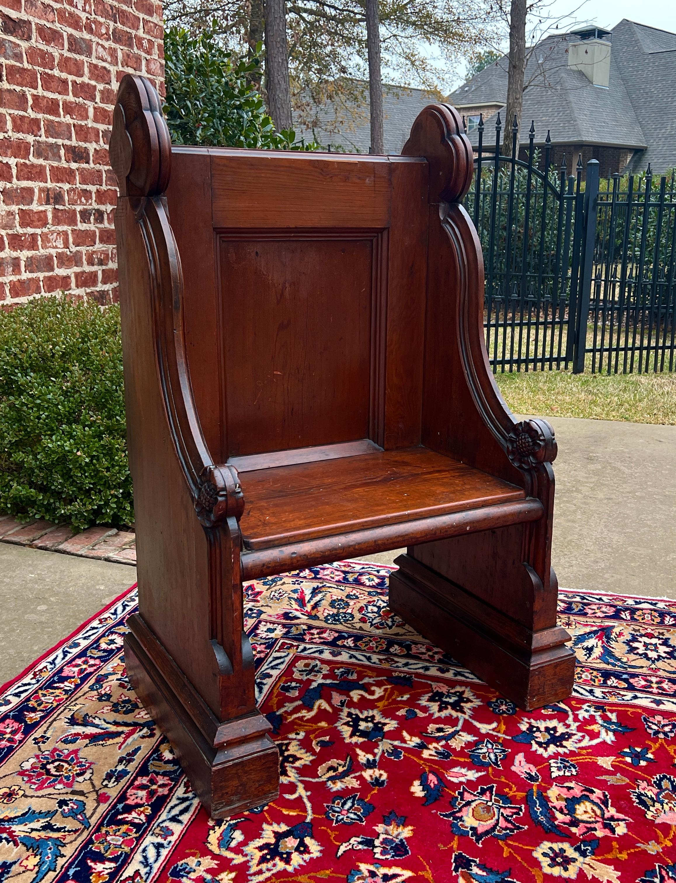 Antica sedia da panca inglese Church's Pew Meditation Bench Oak C.C. 4