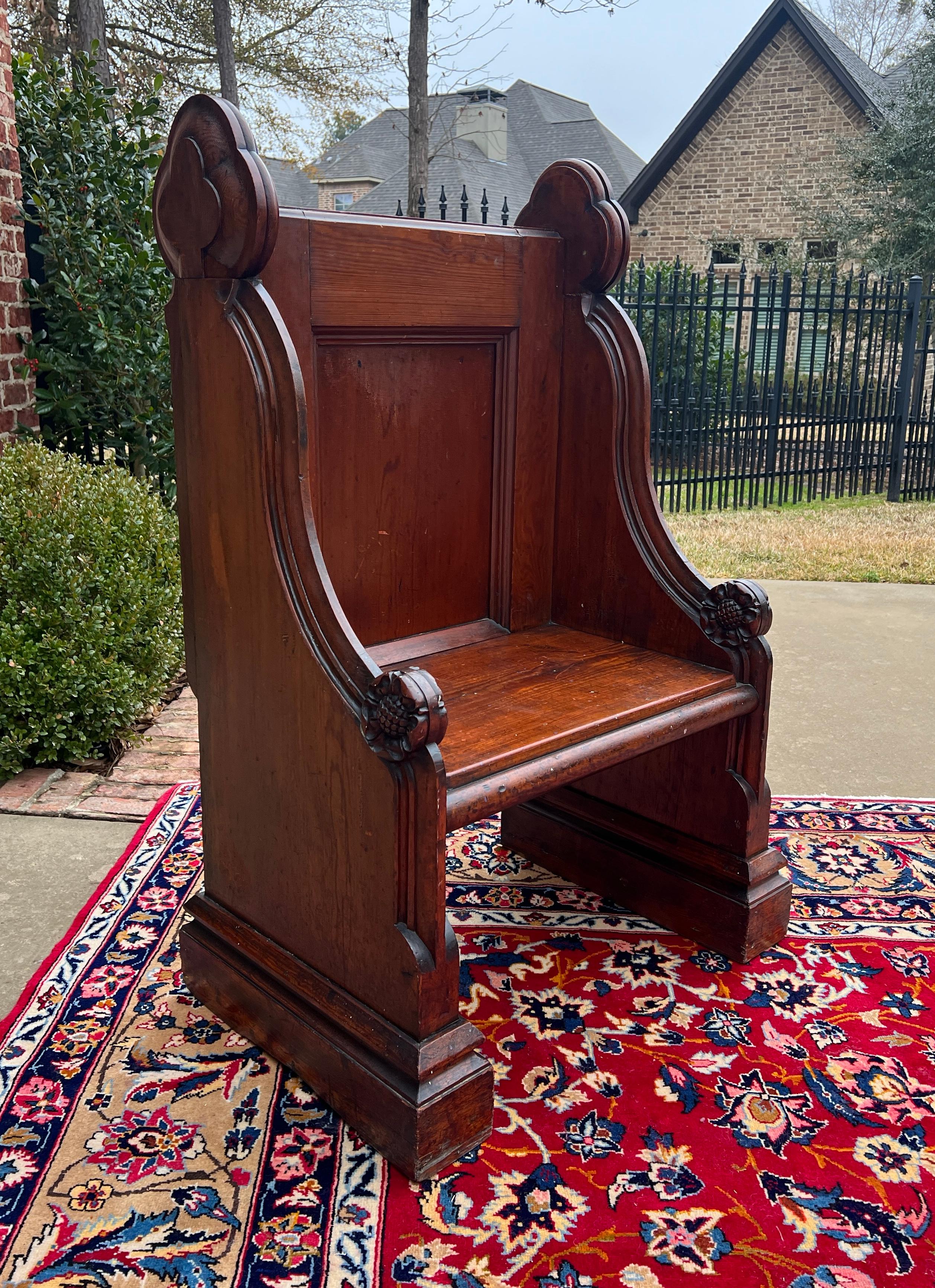 Antica sedia da panca inglese Church's Pew Meditation Bench Oak C.C. 5