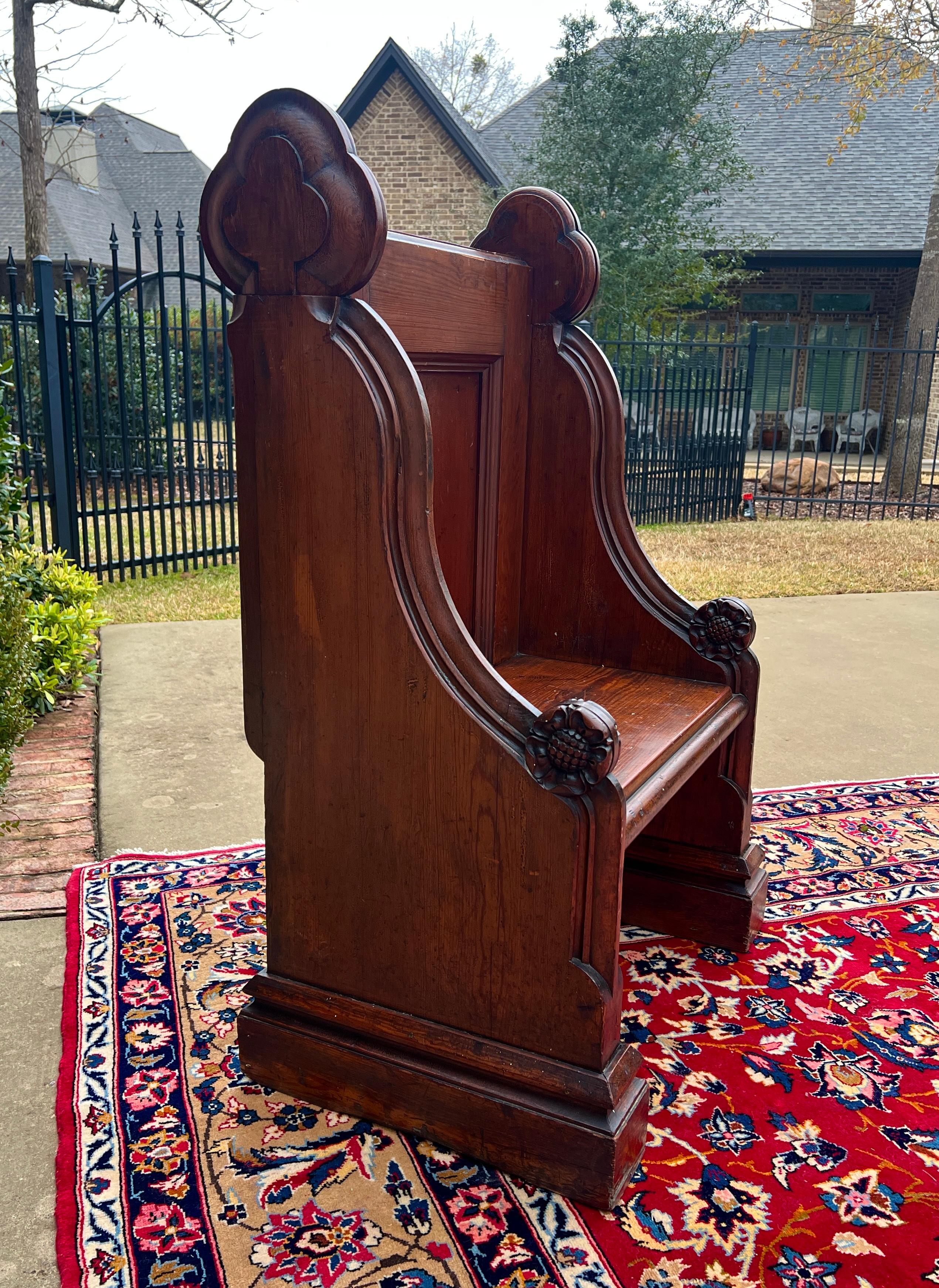 Antica sedia da panca inglese Church's Pew Meditation Bench Oak C.C. 6