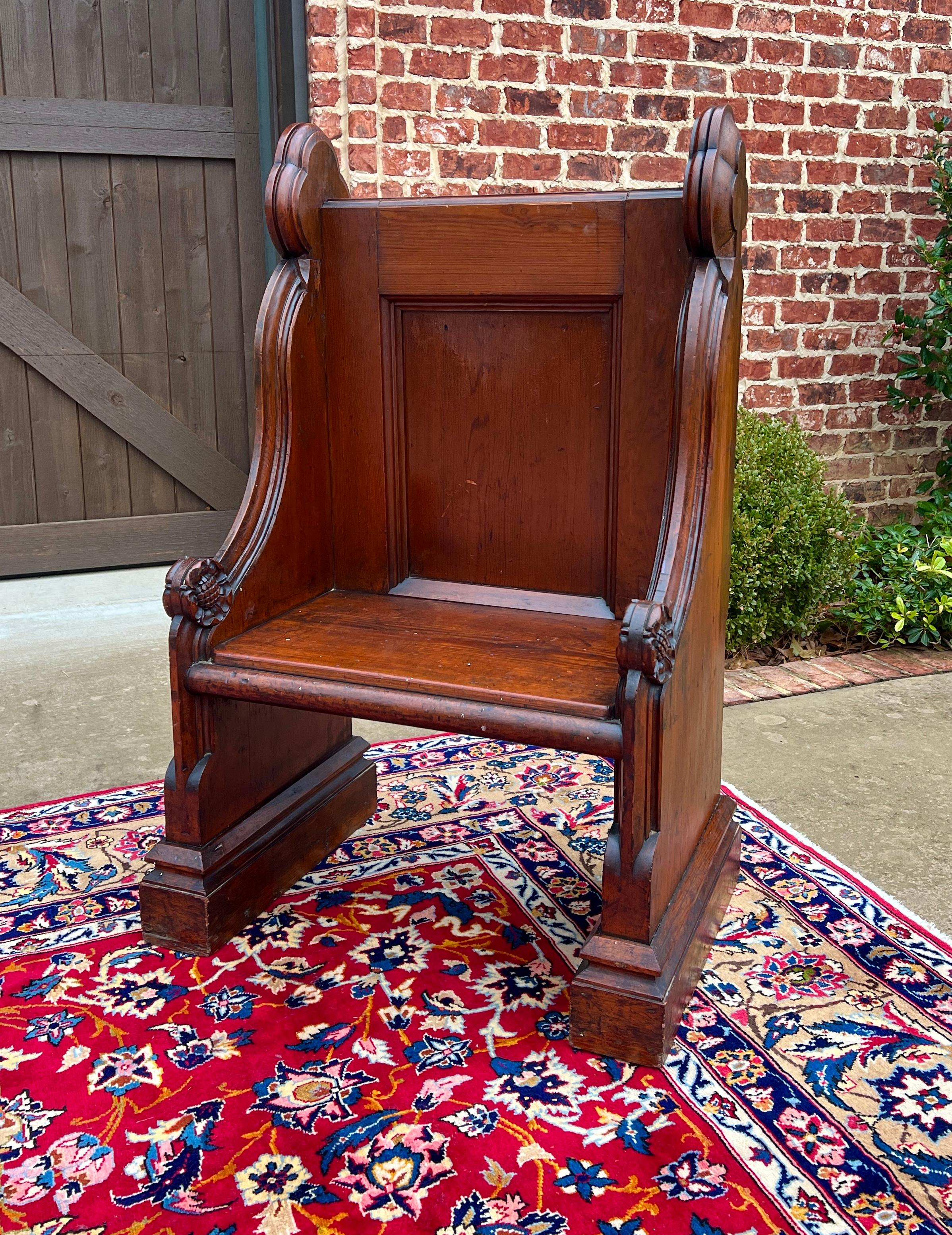 Antica sedia da panca inglese Church's Pew Meditation Bench Oak C.C. 10
