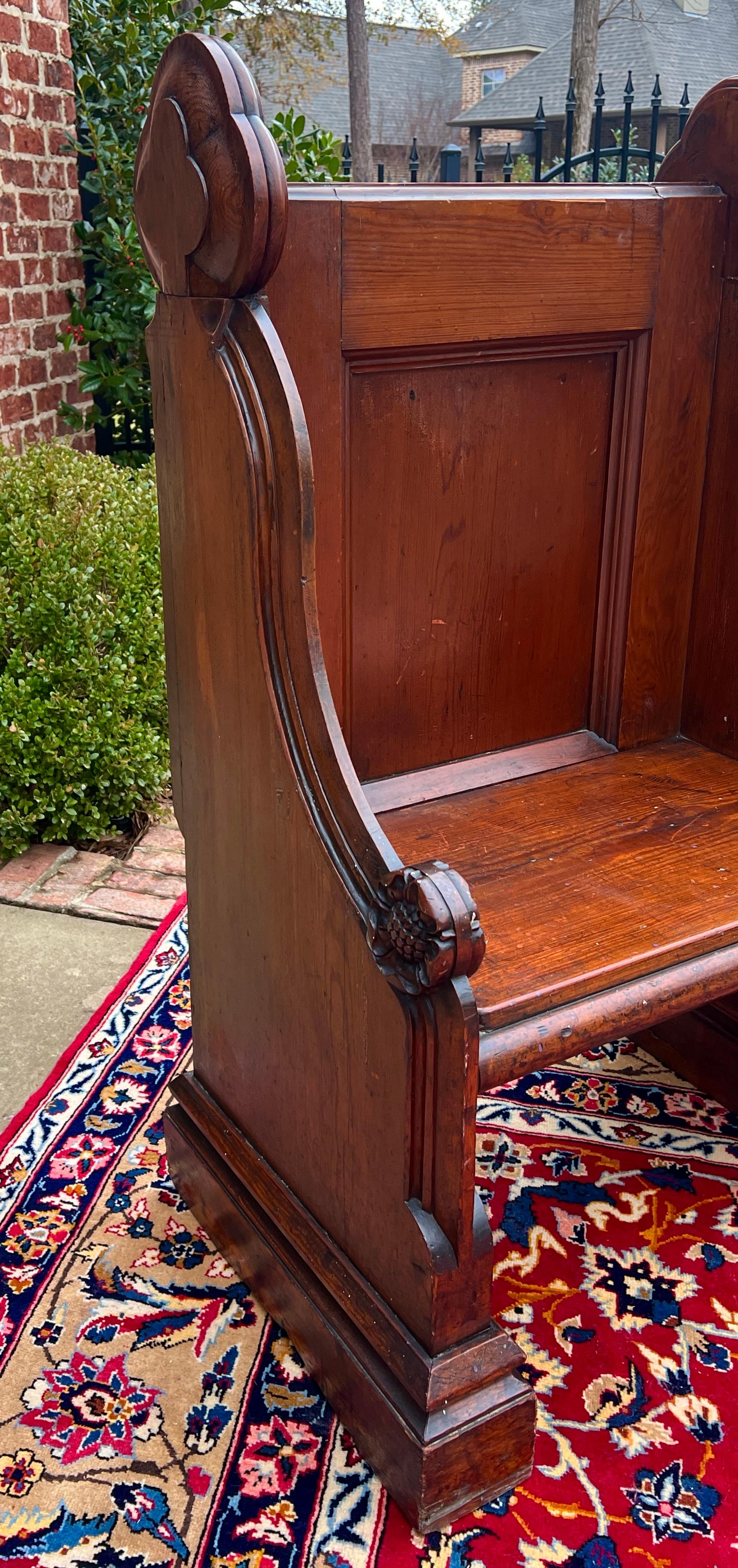 Antica sedia da panca inglese Church's Pew Meditation Bench Oak C.C. 12