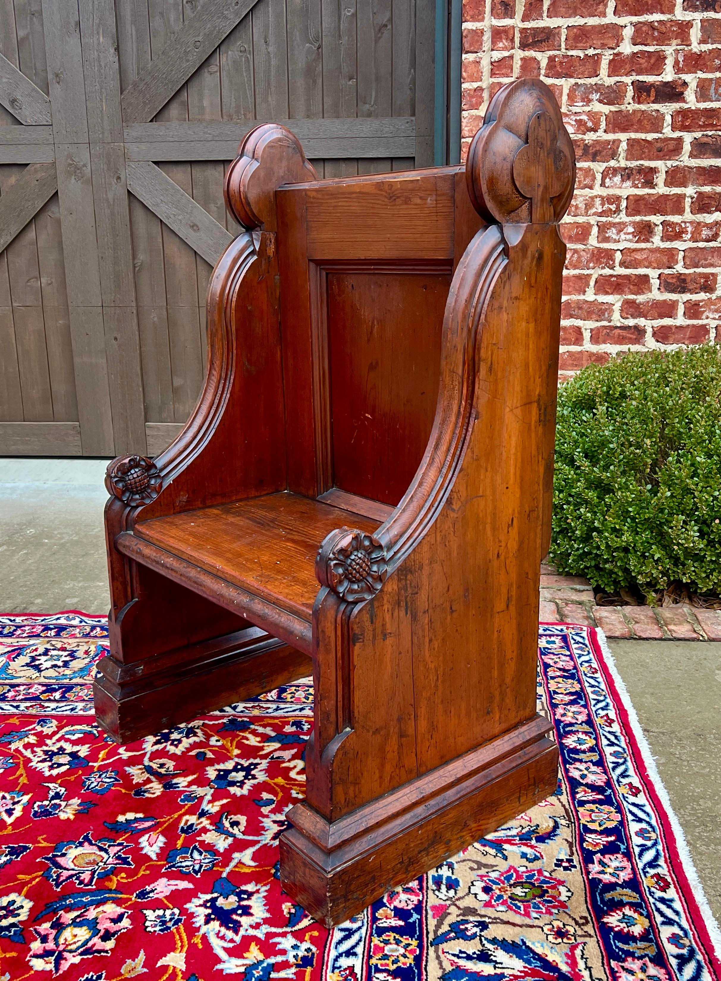 Inglese Antica sedia da panca inglese Church's Pew Meditation Bench Oak C.C.