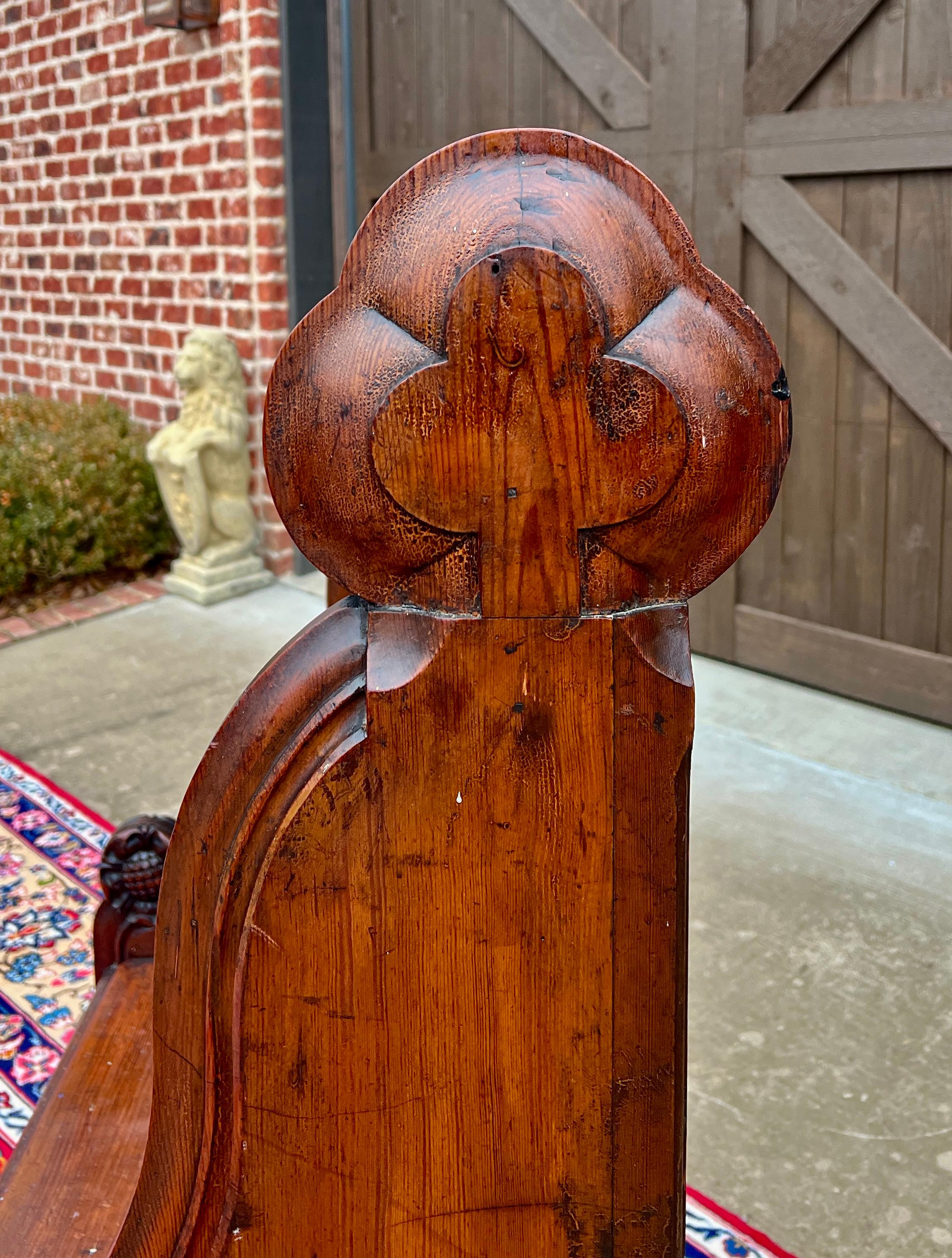Antica sedia da panca inglese Church's Pew Meditation Bench Oak C.C. In condizioni buone a Tyler, TX