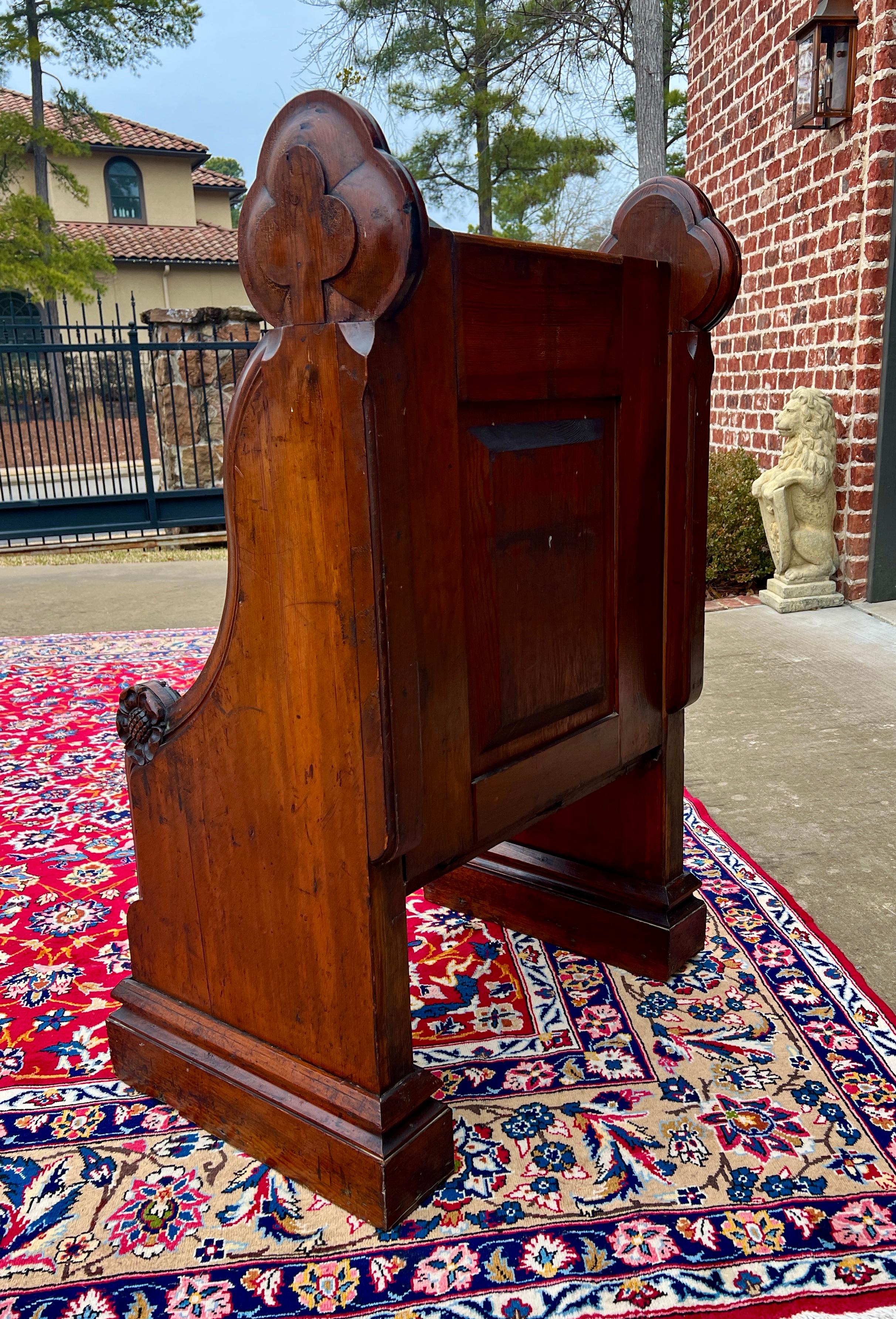 XIX secolo Antica sedia da panca inglese Church's Pew Meditation Bench Oak C.C.