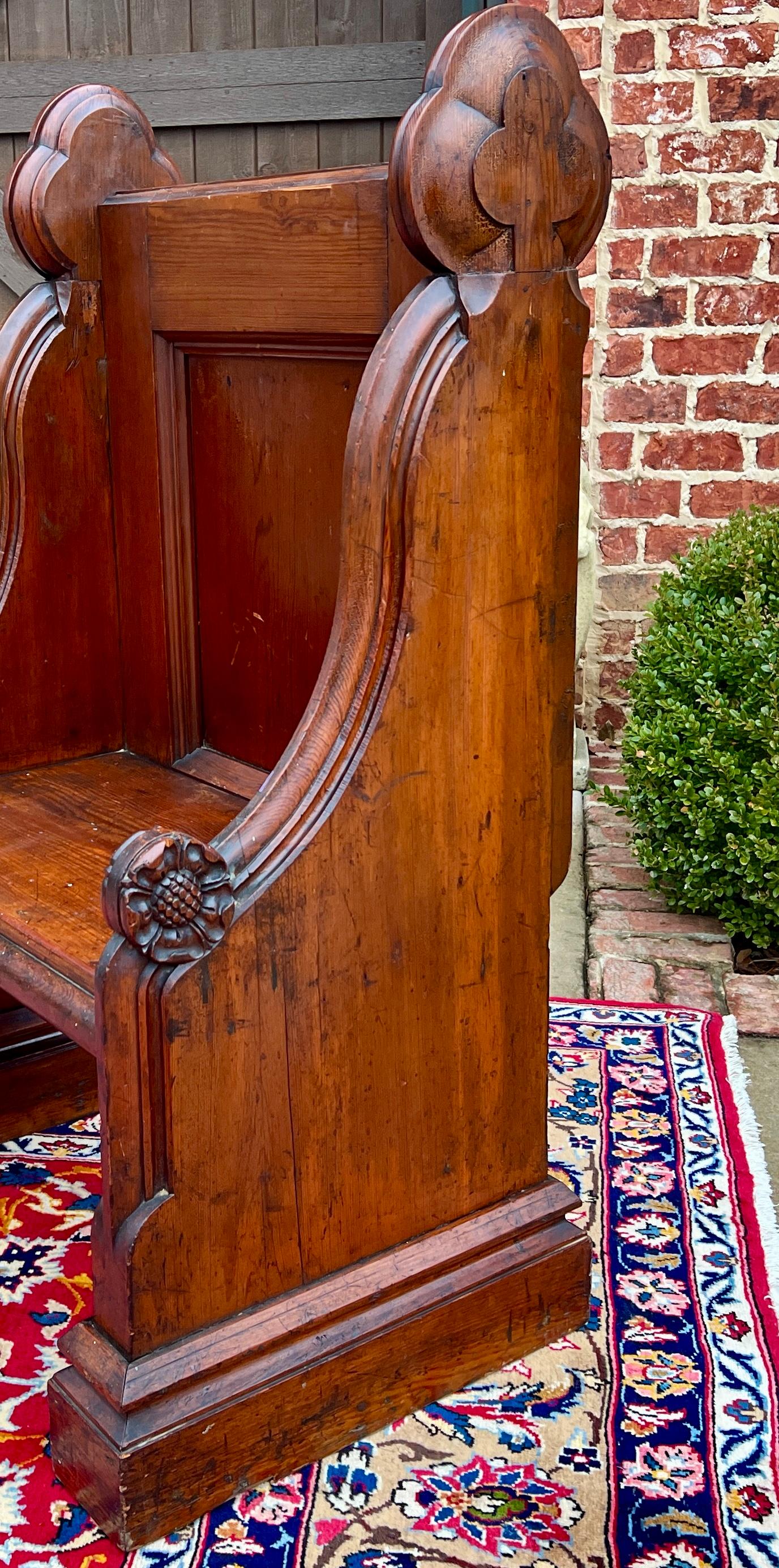 Antica sedia da panca inglese Church's Pew Meditation Bench Oak C.C. 1