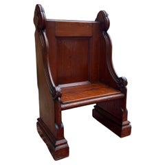 Antica sedia da panca inglese Church's Pew Meditation Bench Oak C.C.