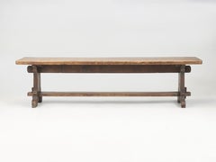 Antique English Bench in Solid Oak and Probably Over 200-years old Very Original
