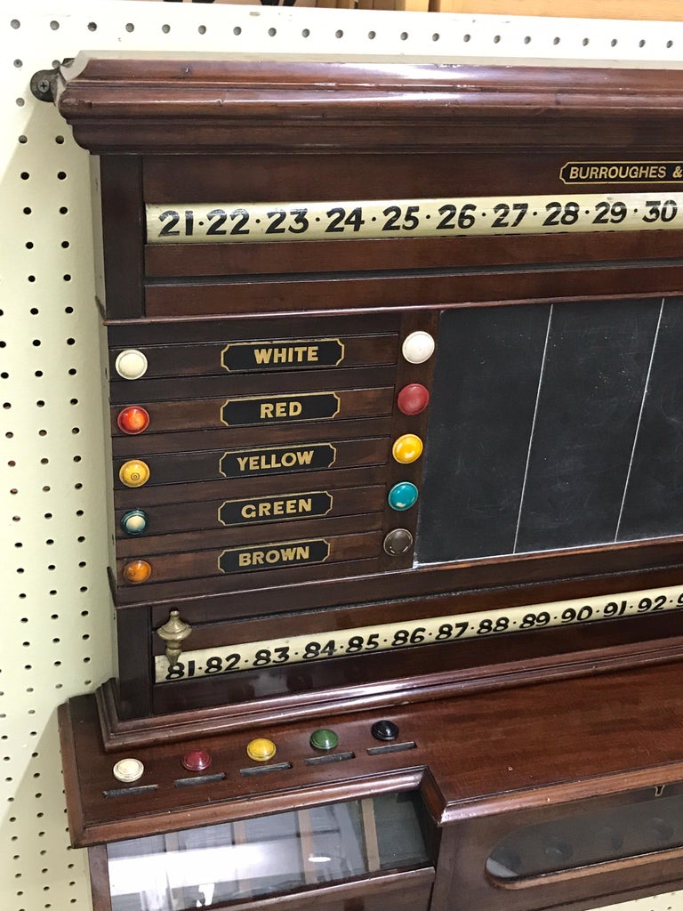 Antique English Billiards Score Board by Burroughes and Watts, London