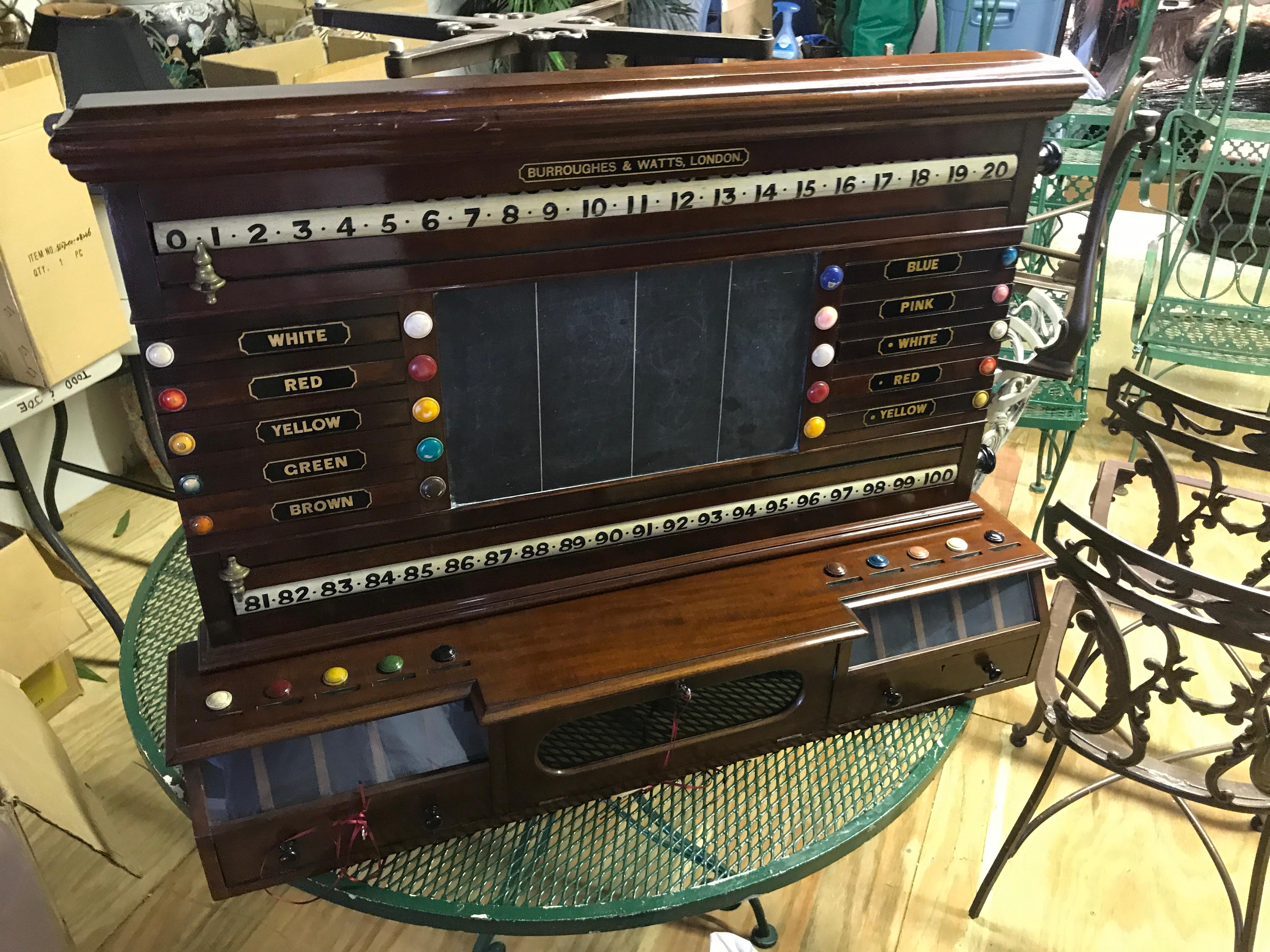 Antique English Billiards Score Board by Burroughes and Watts, London ...