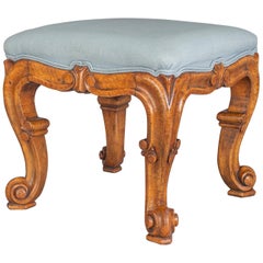 Antique English Bird's Eye Maple Stool