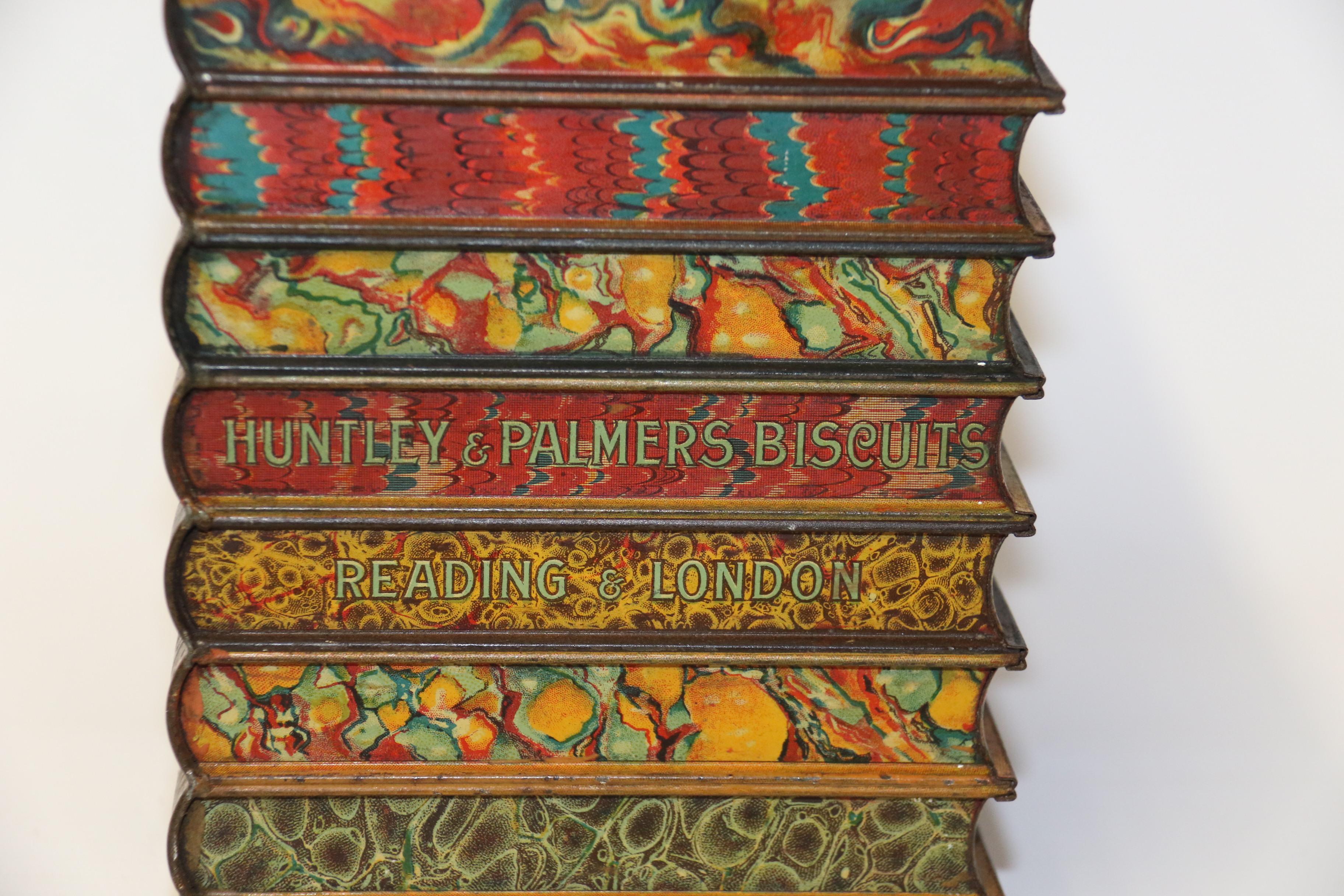 Early 20th Century Antique English Biscuit Tin in the Form of Books, circa 1900 For Sale