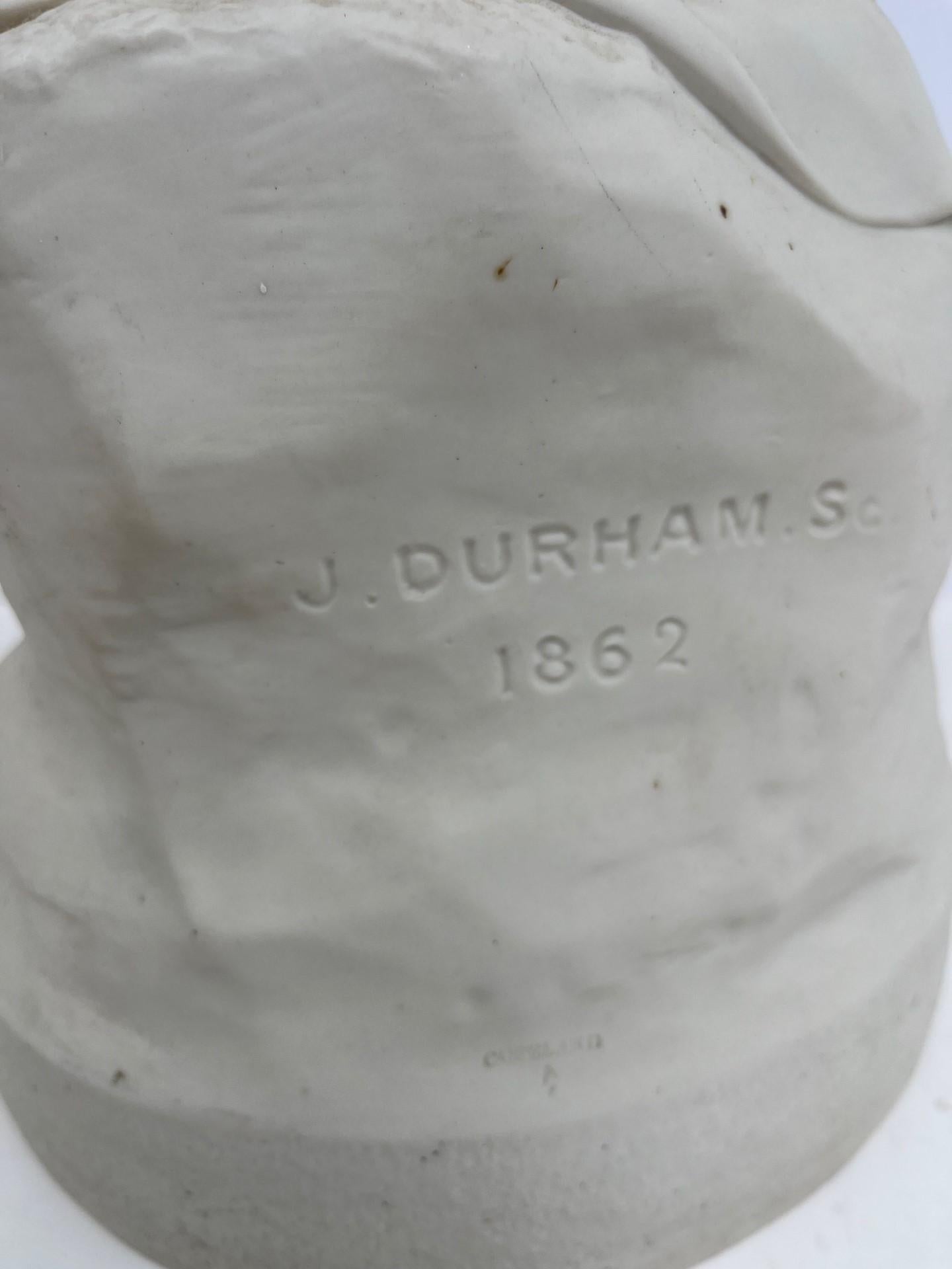 Porcelain Antique English Bisque Sculpture Signed J. Durham 1814-1877. For Sale