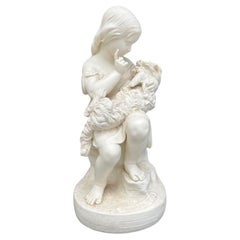 Sculpture biscuit anglaise ancienne signée J. Durham 1814-1877.