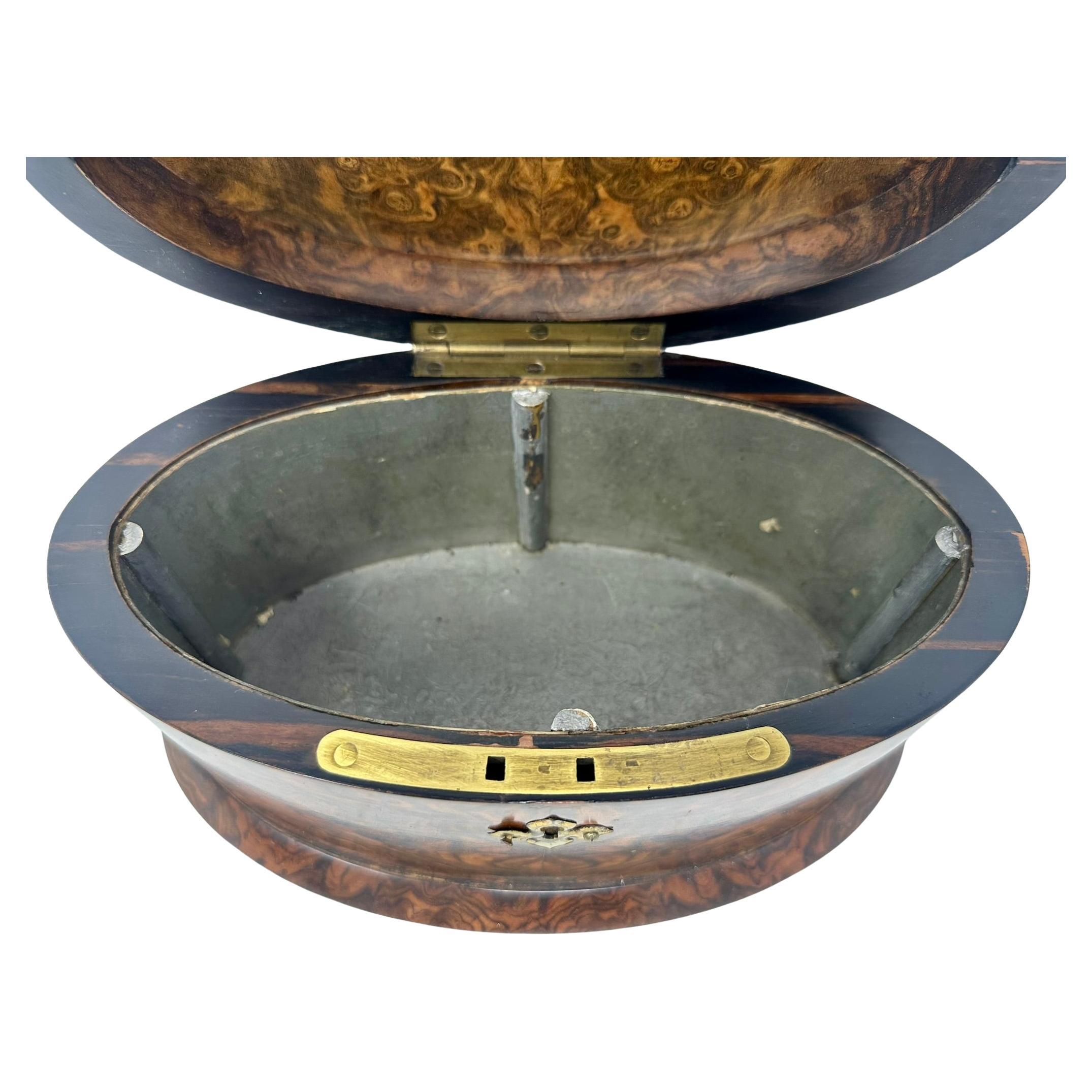 19th Century Antique English Black Walnut Cigar Caddy with Cover, Circa 1880-1890.