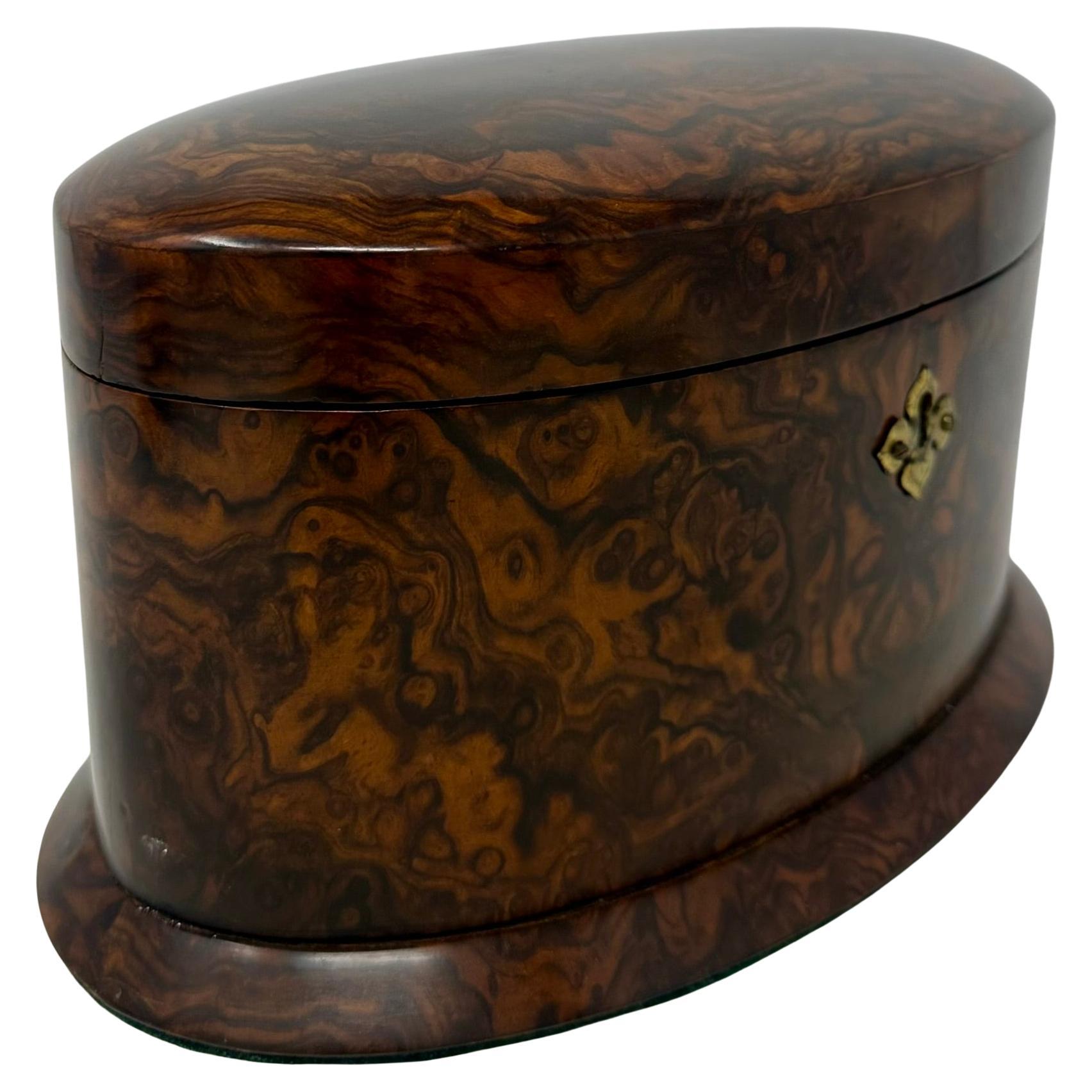 Antique English Black Walnut Cigar Caddy with Cover, Circa 1880-1890. 2