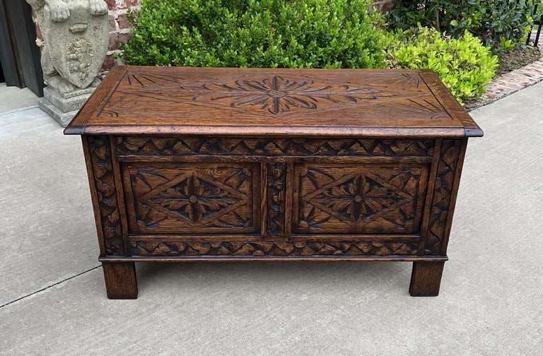 Antique English Blanket Box Chest Boot Coffee Table Storage Chest ...