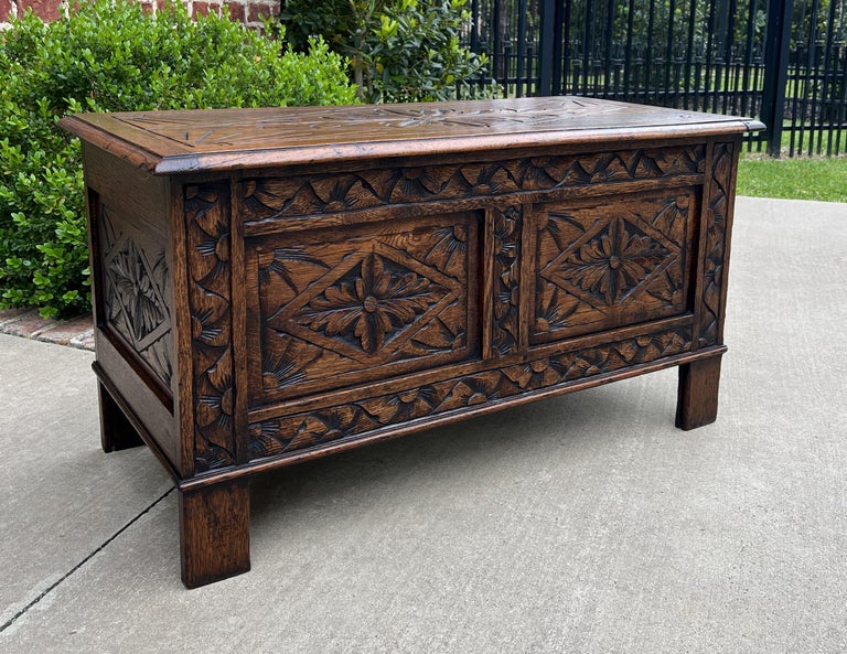 Antique English Blanket Box Chest Boot Coffee Table Storage Chest ...