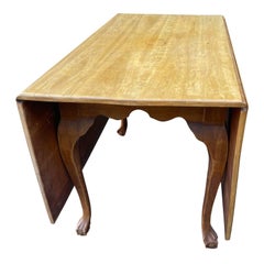 Antique English Bleached Mahogany Drop Leaf Dining Table, 18th Century