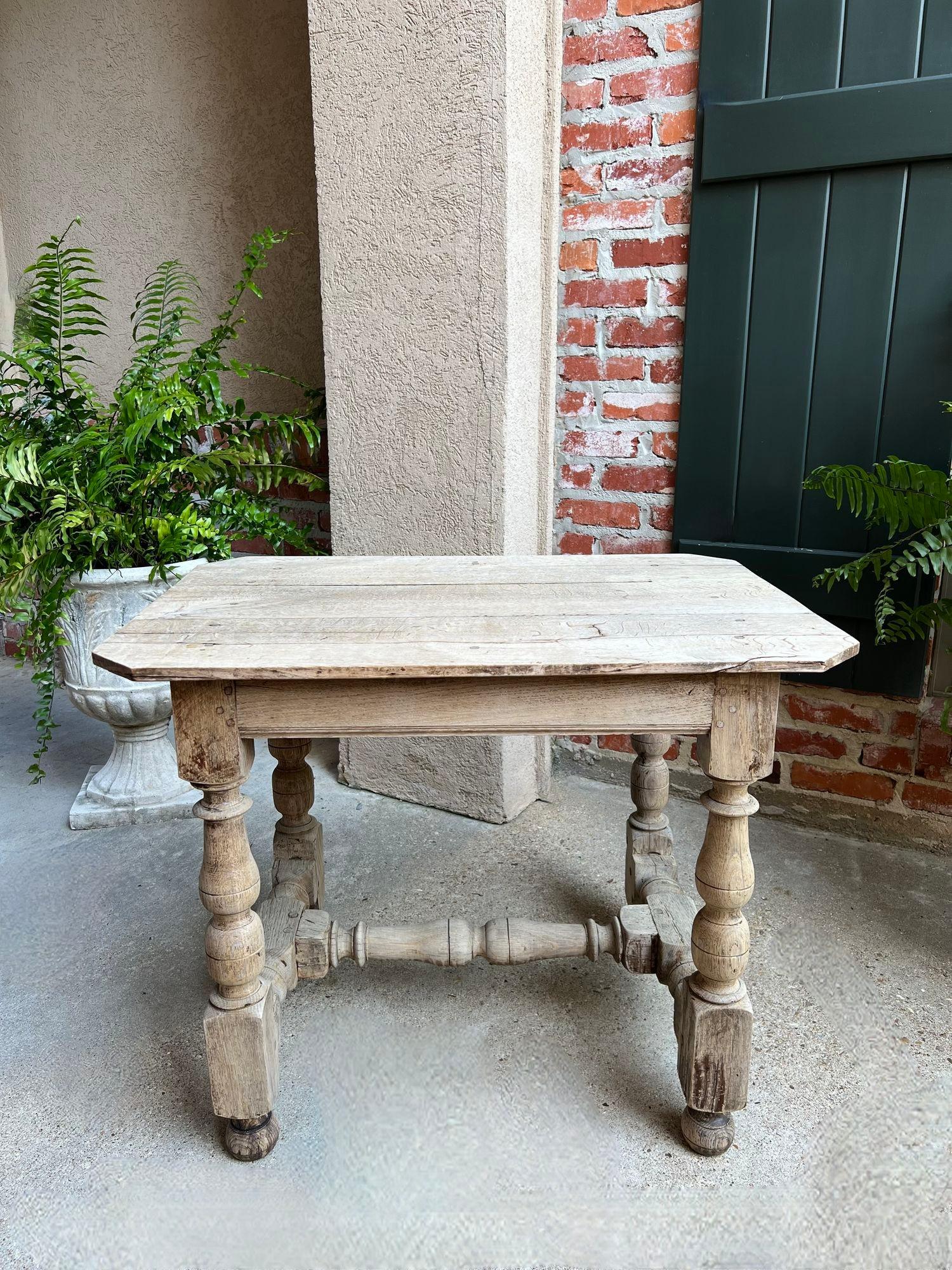 Antique English Bleached Sofa Side Table Console Stripped Jacobean Oak c1850 8
