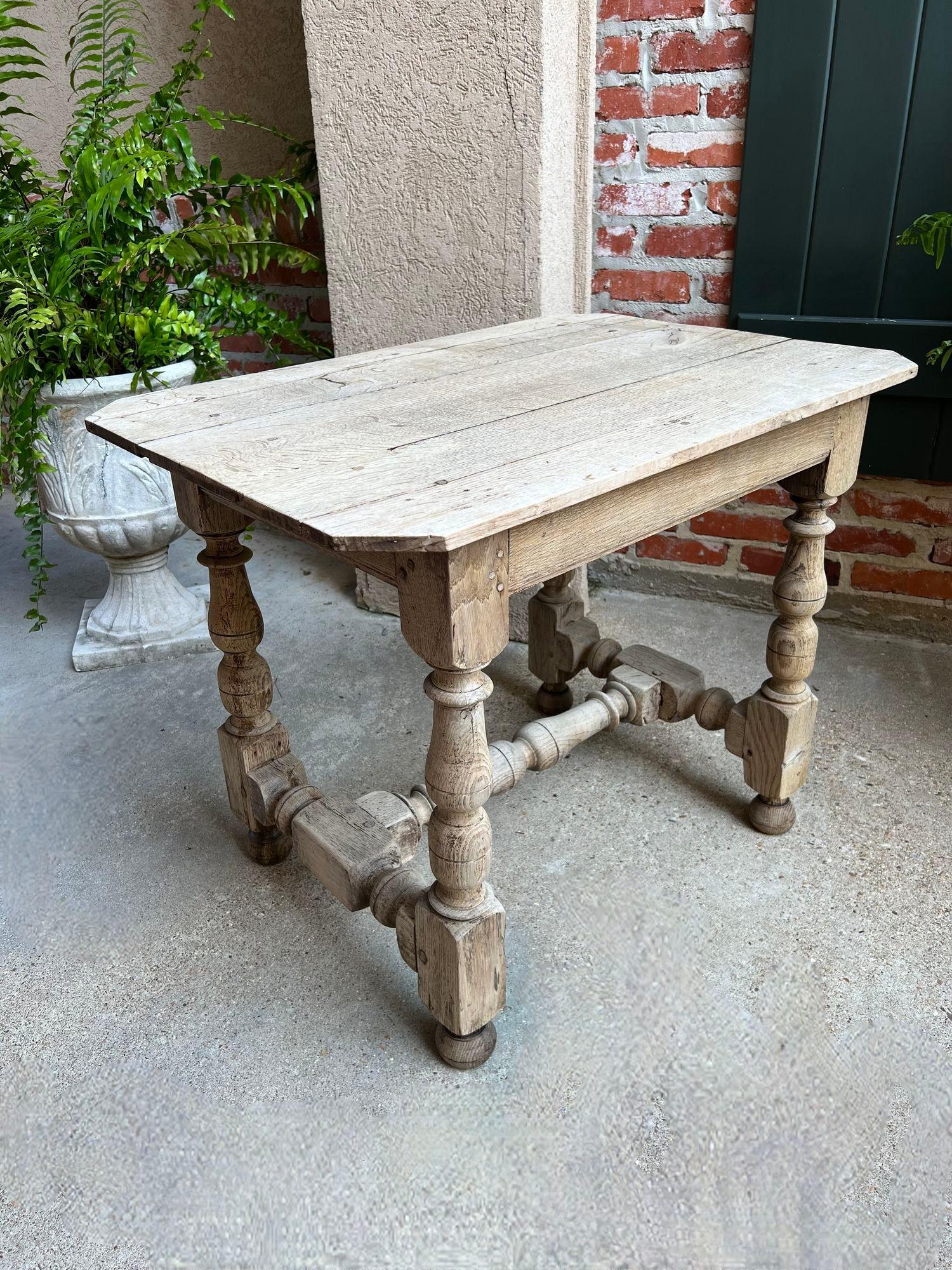 Antique English Bleached Sofa Side Table Console Stripped Jacobean Oak c1850 9