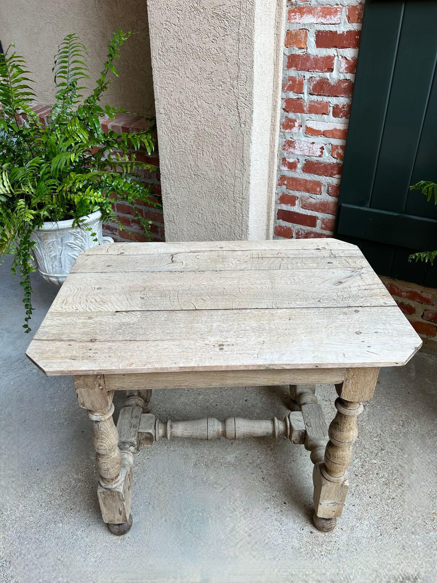 Antique English Bleached Sofa Side Table Console Stripped Jacobean Oak c1850 10