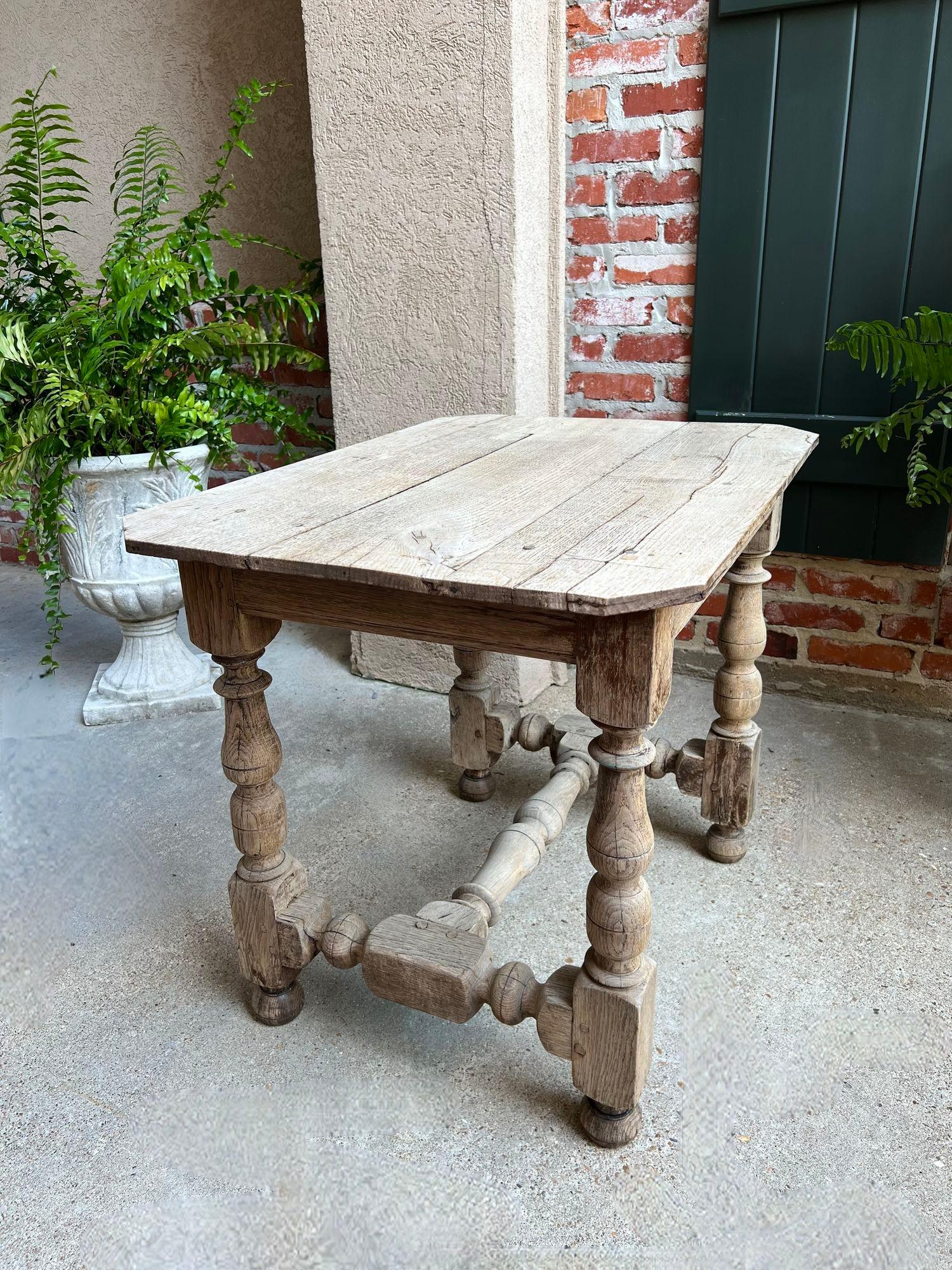 Antique English Bleached Sofa Side Table Console Stripped Jacobean Oak c1850 12