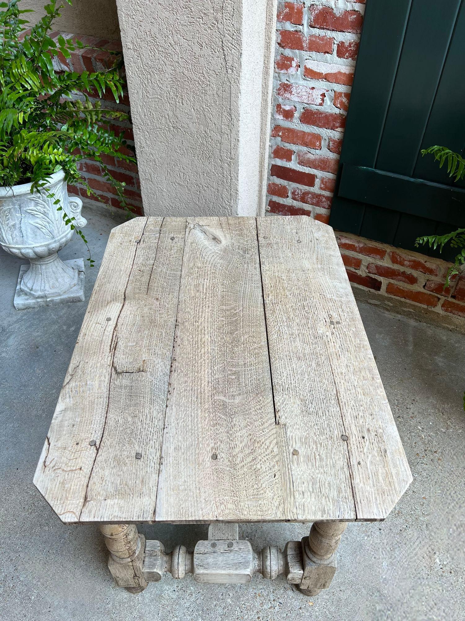Antique English Bleached Sofa Side Table Console Stripped Jacobean Oak c1850 13