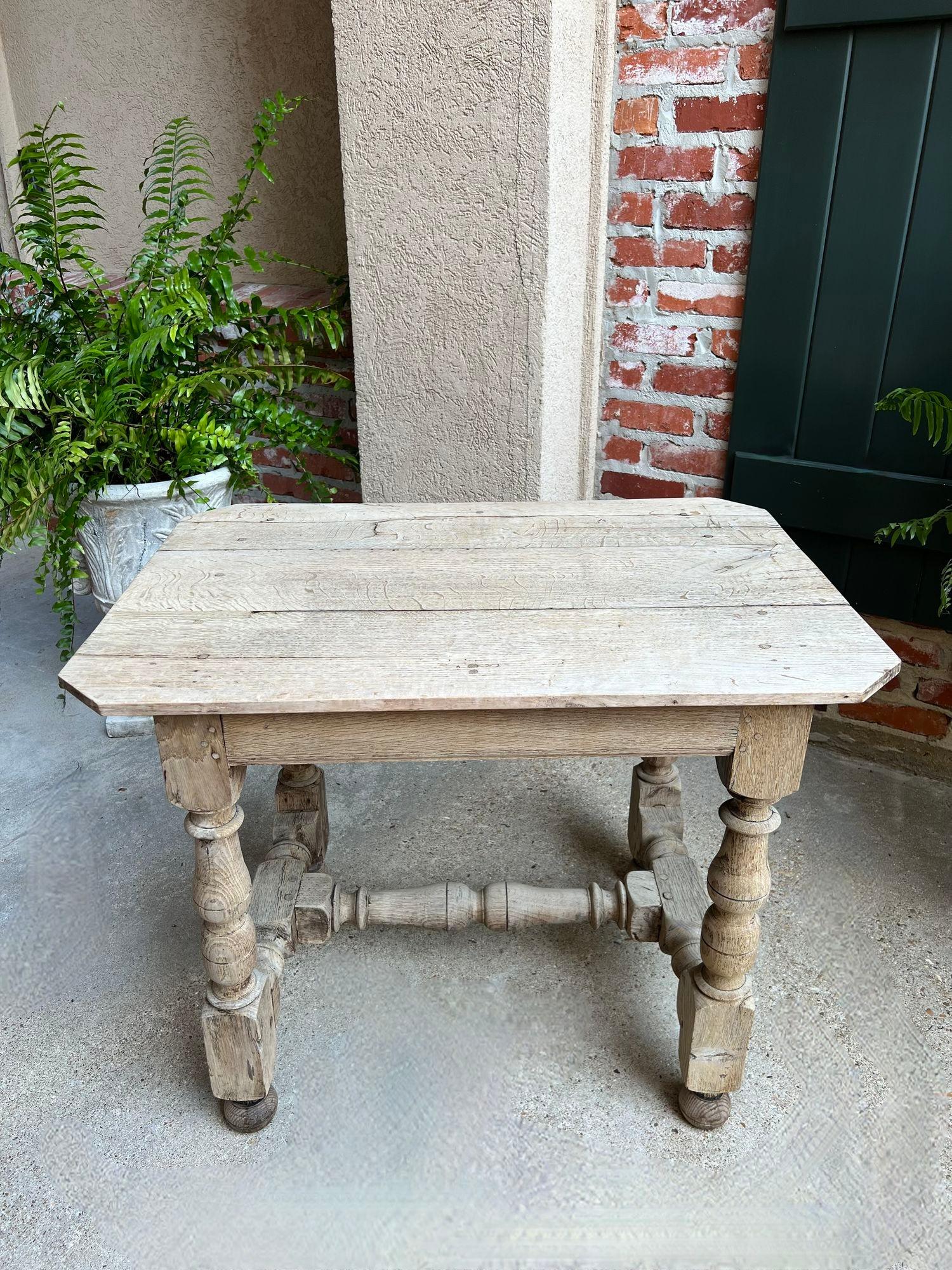 British Antique English Bleached Sofa Side Table Console Stripped Jacobean Oak c1850