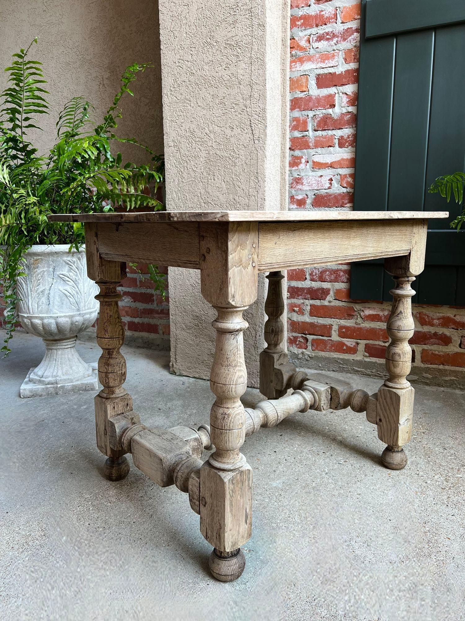 Antique English Bleached Sofa Side Table Console Stripped Jacobean Oak c1850 2