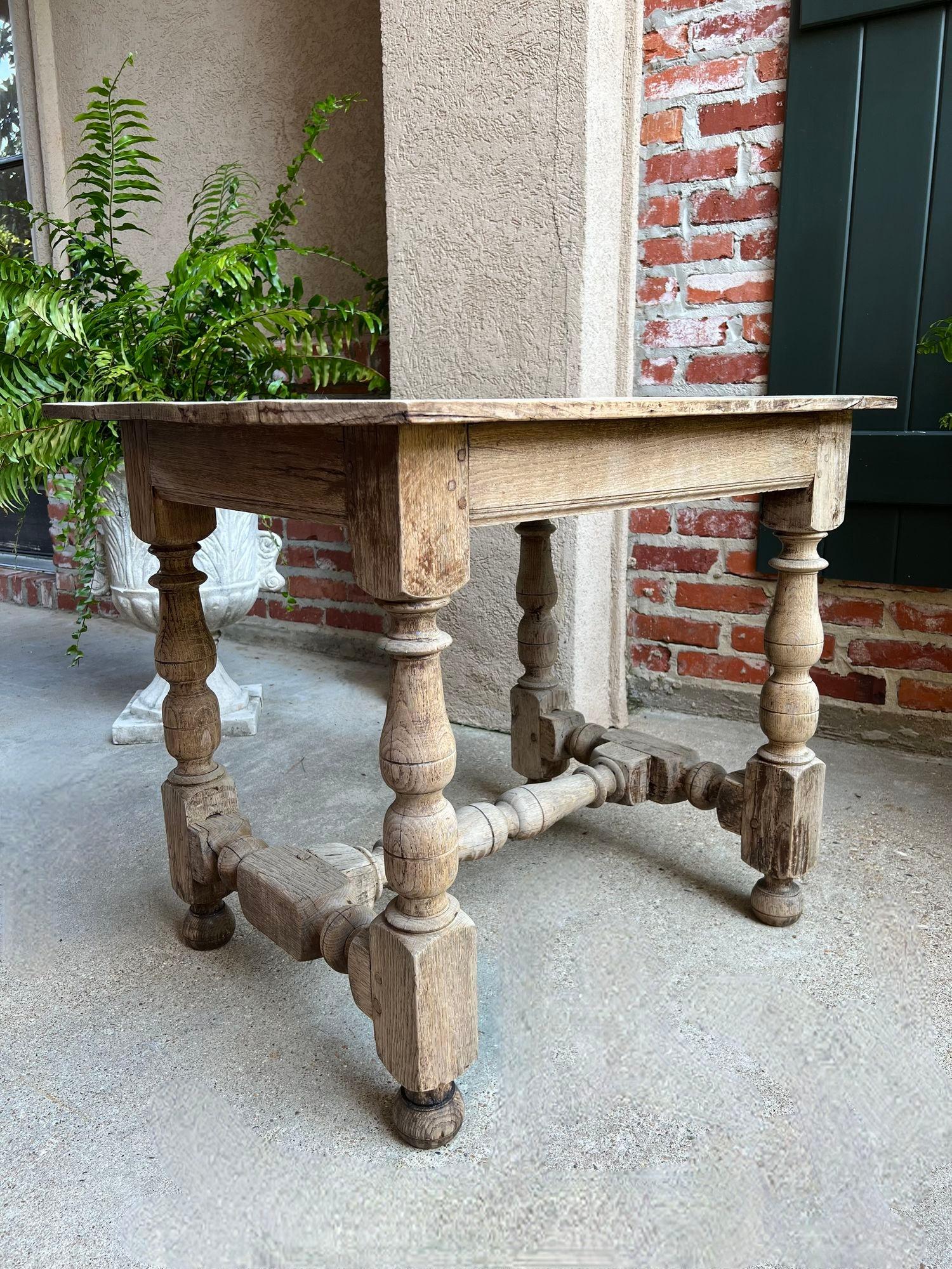 Antique English Bleached Sofa Side Table Console Stripped Jacobean Oak c1850 3