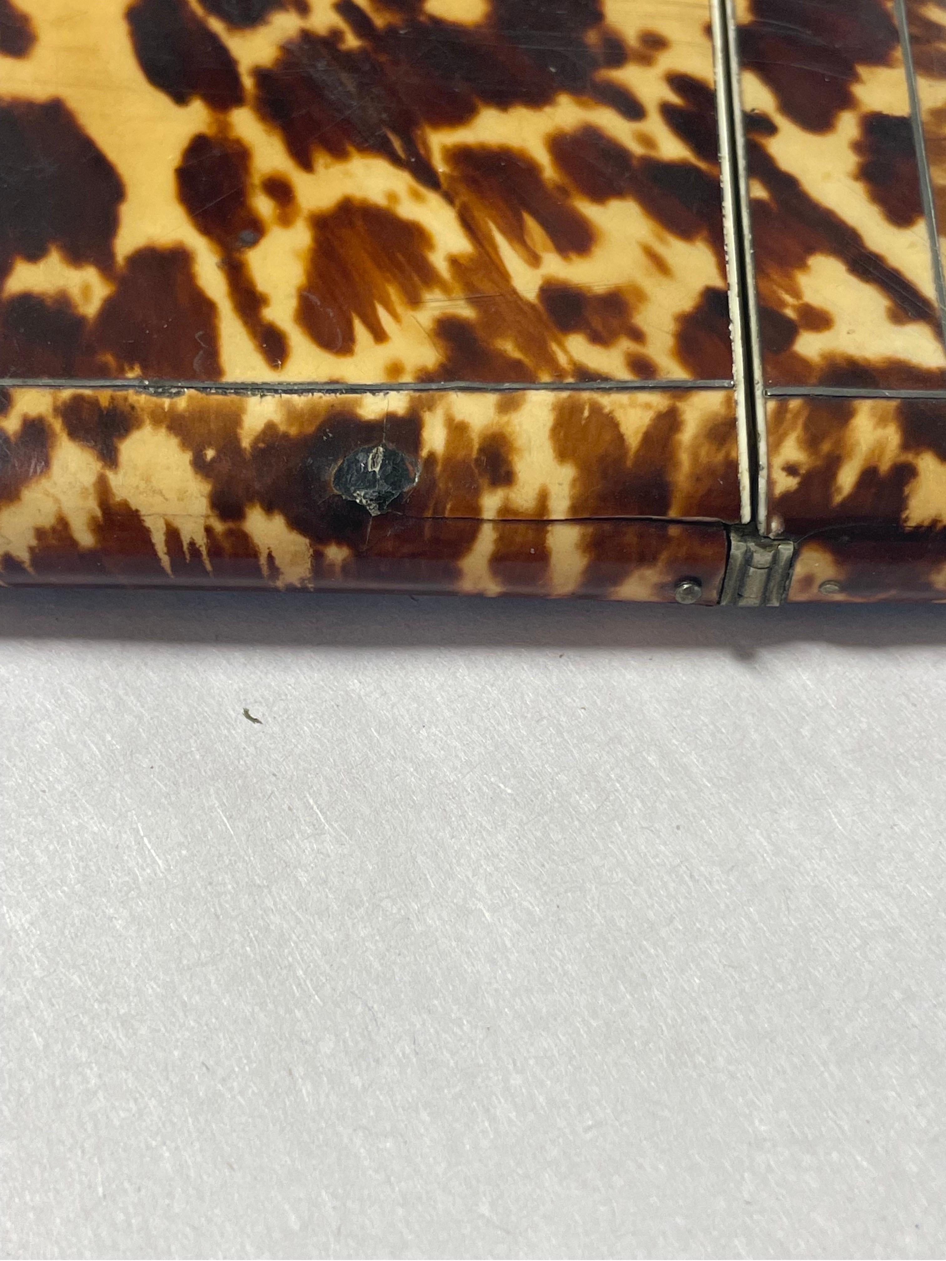 Antique English Blonde Tortoiseshell Hinged Card Holder 1