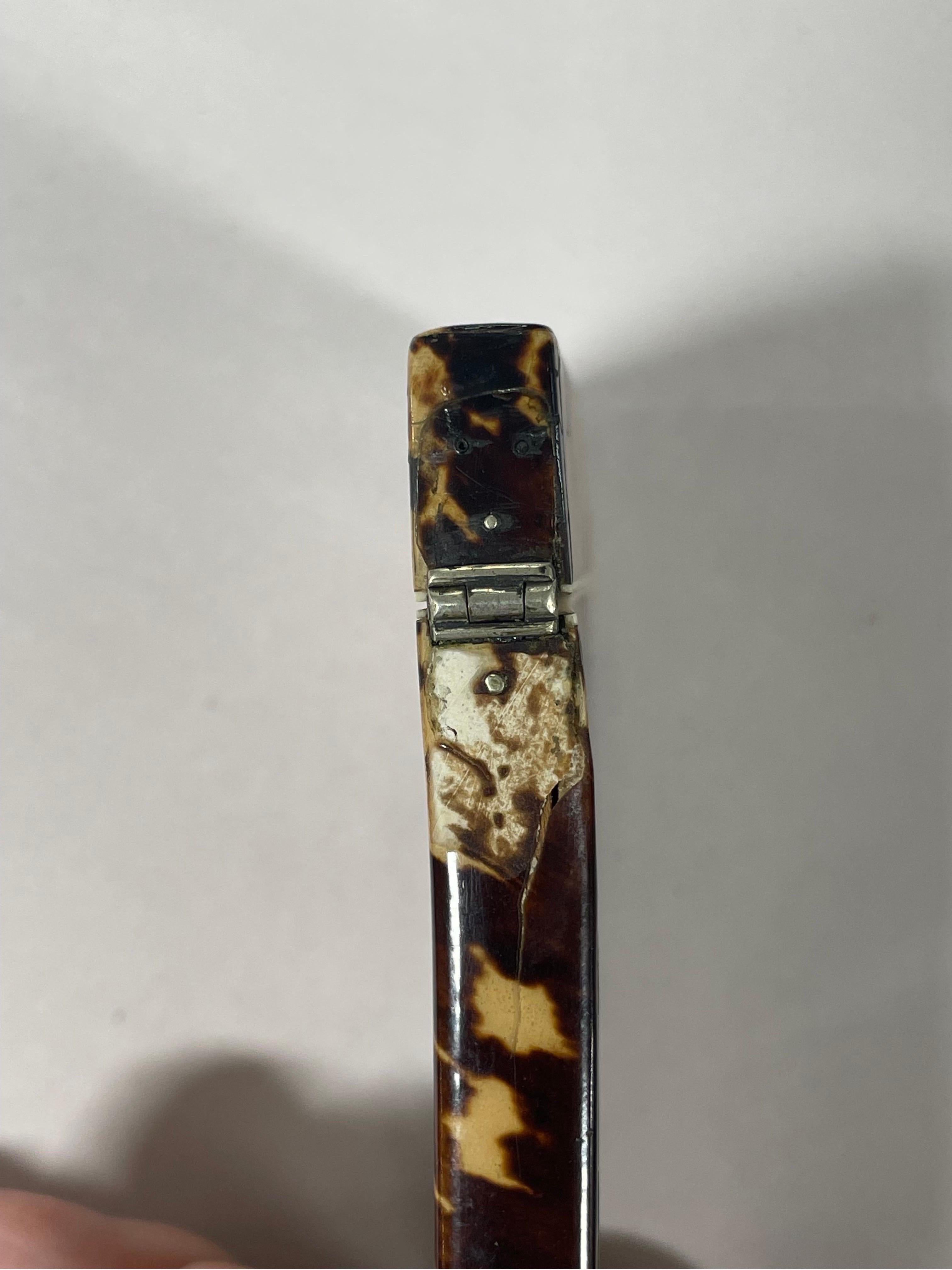 Antique English Blonde Tortoiseshell Hinged Card Holder 2