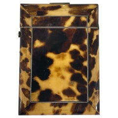 Antique English Blonde Tortoiseshell Hinged Card Holder