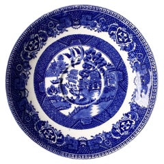 Antique English Blue Willow Transferware Trinket Dish by Alfred Meakin
