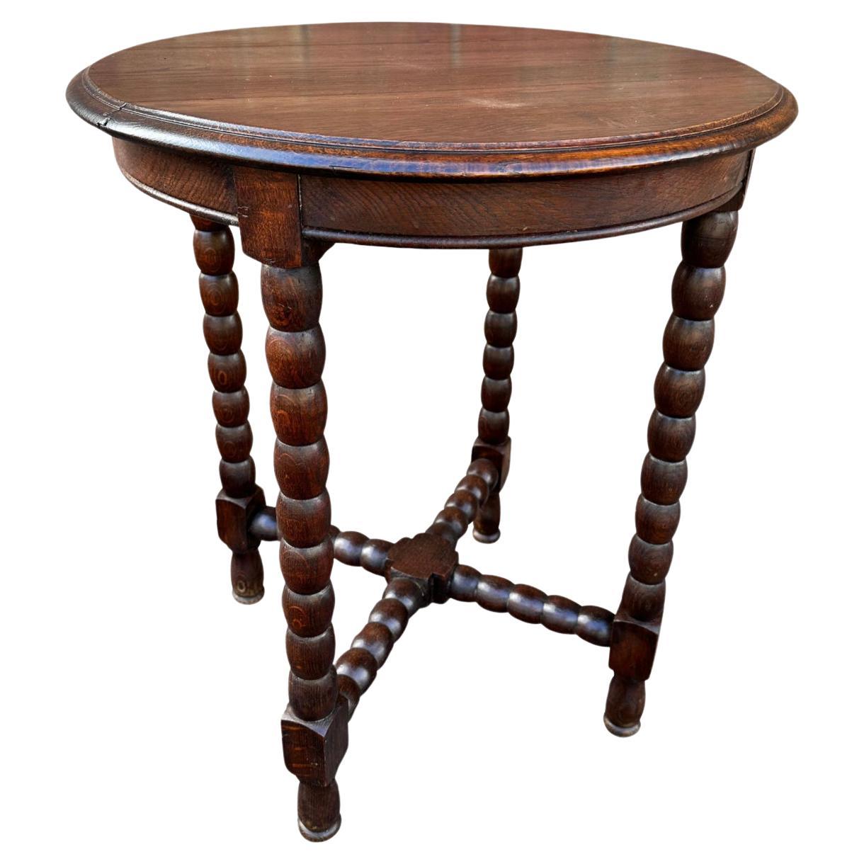 Antique English Bobbin Leg Table For Sale