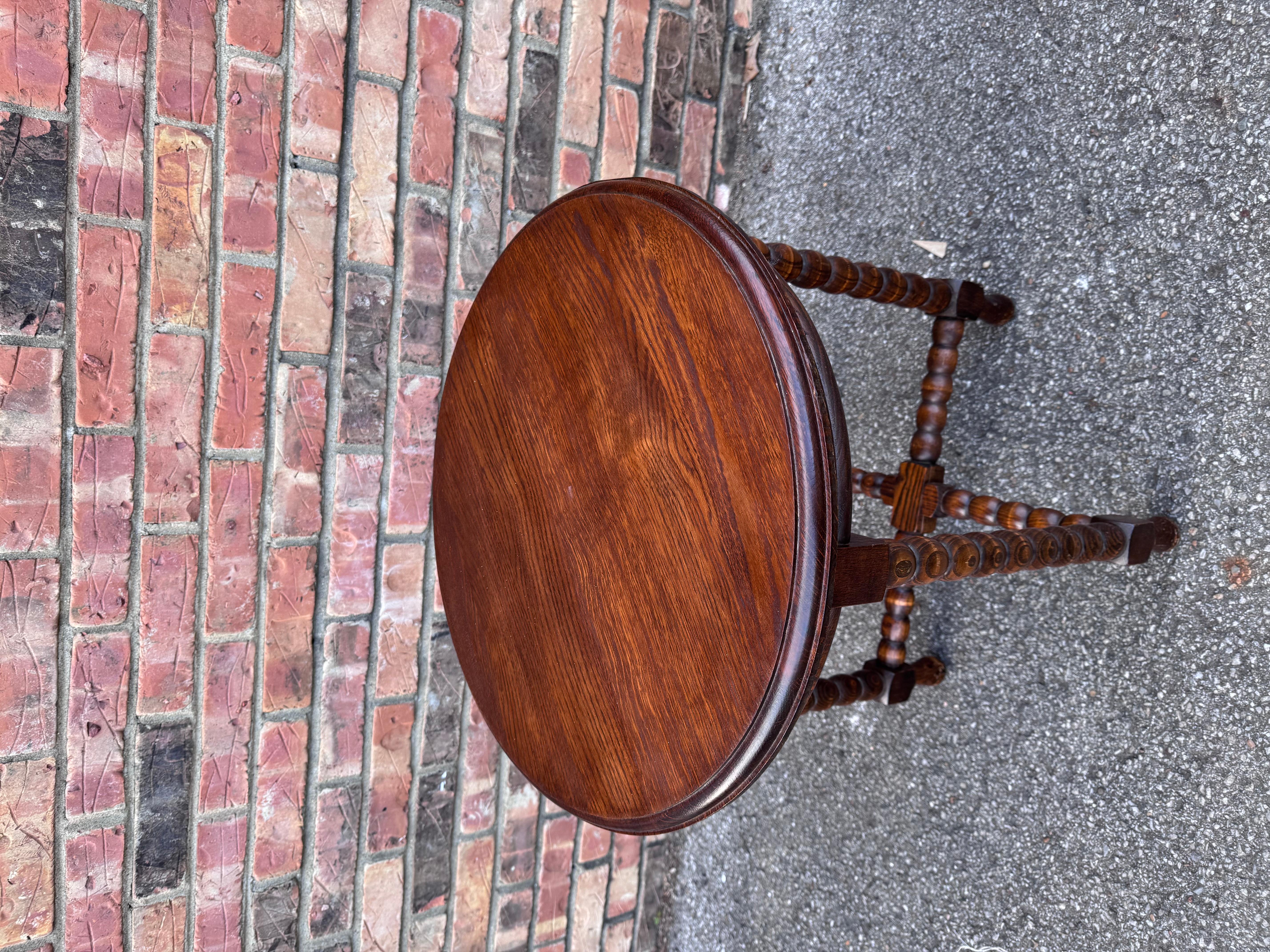 Wood Antique English Bobbin Table For Sale